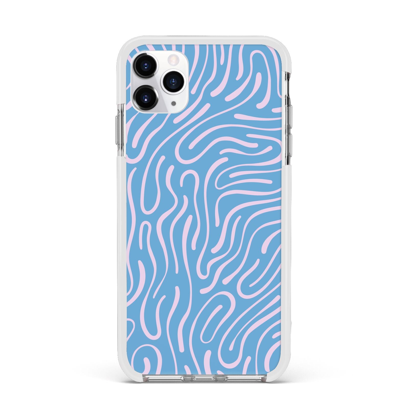 Abstract Ocean Pattern Apple iPhone 11 Pro Max in Silver with White Impact Case