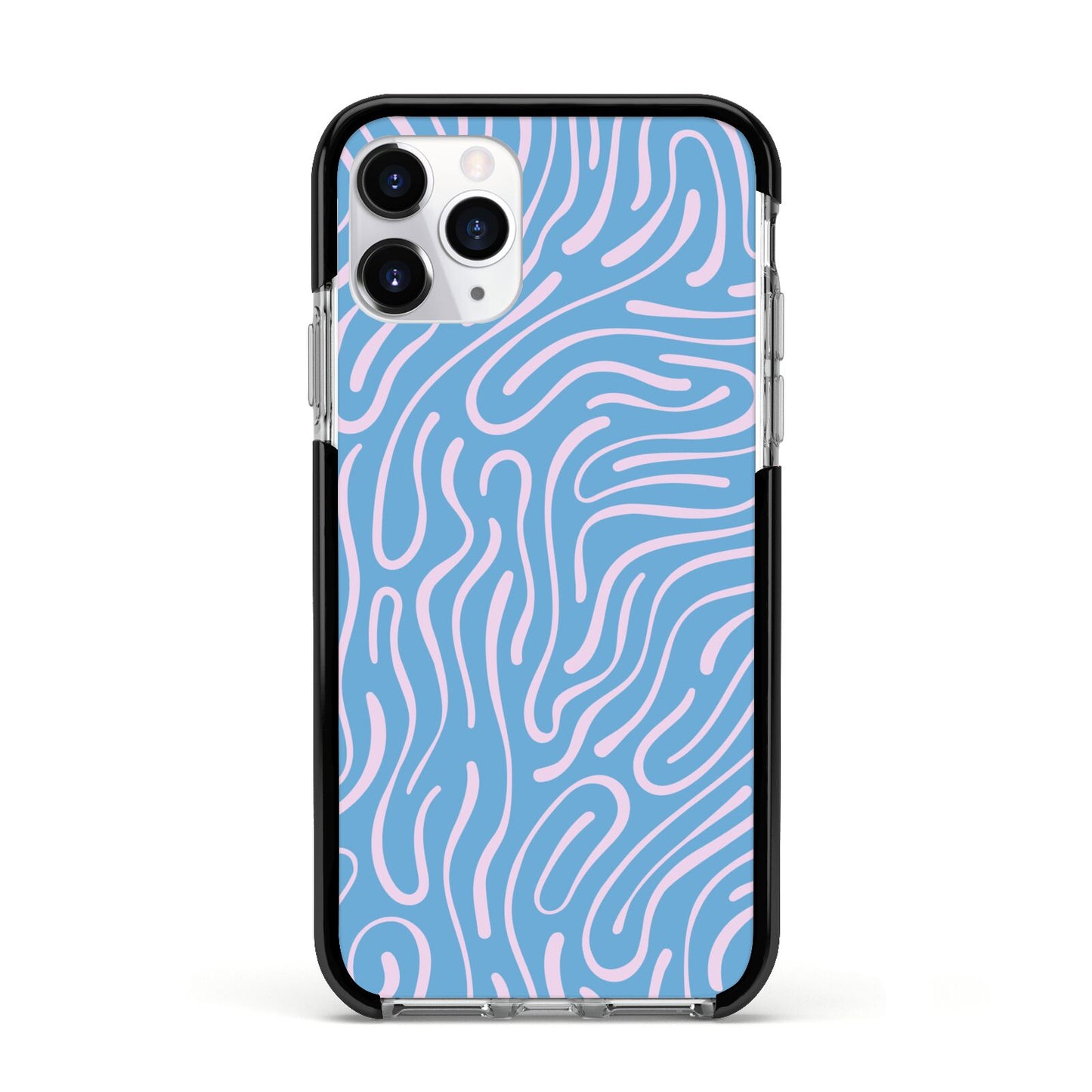 Abstract Ocean Pattern Apple iPhone 11 Pro in Silver with Black Impact Case