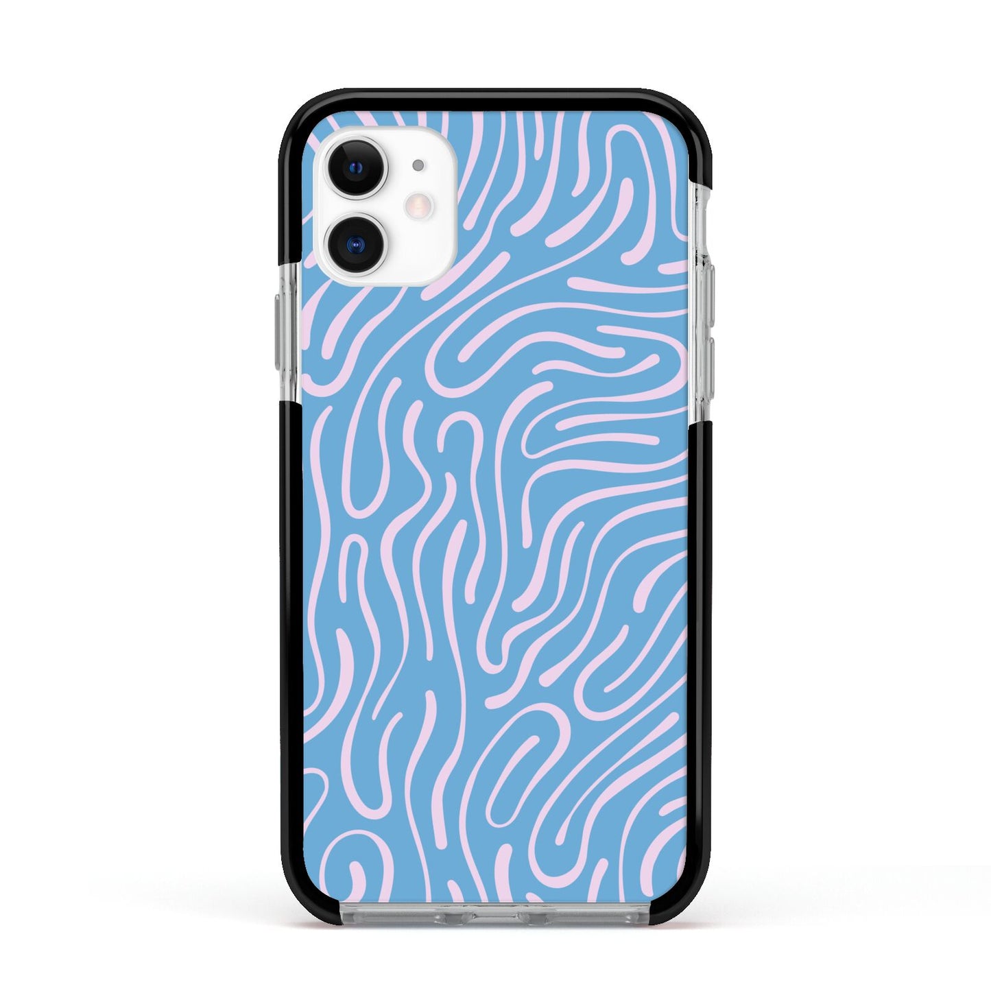 Abstract Ocean Pattern Apple iPhone 11 in White with Black Impact Case