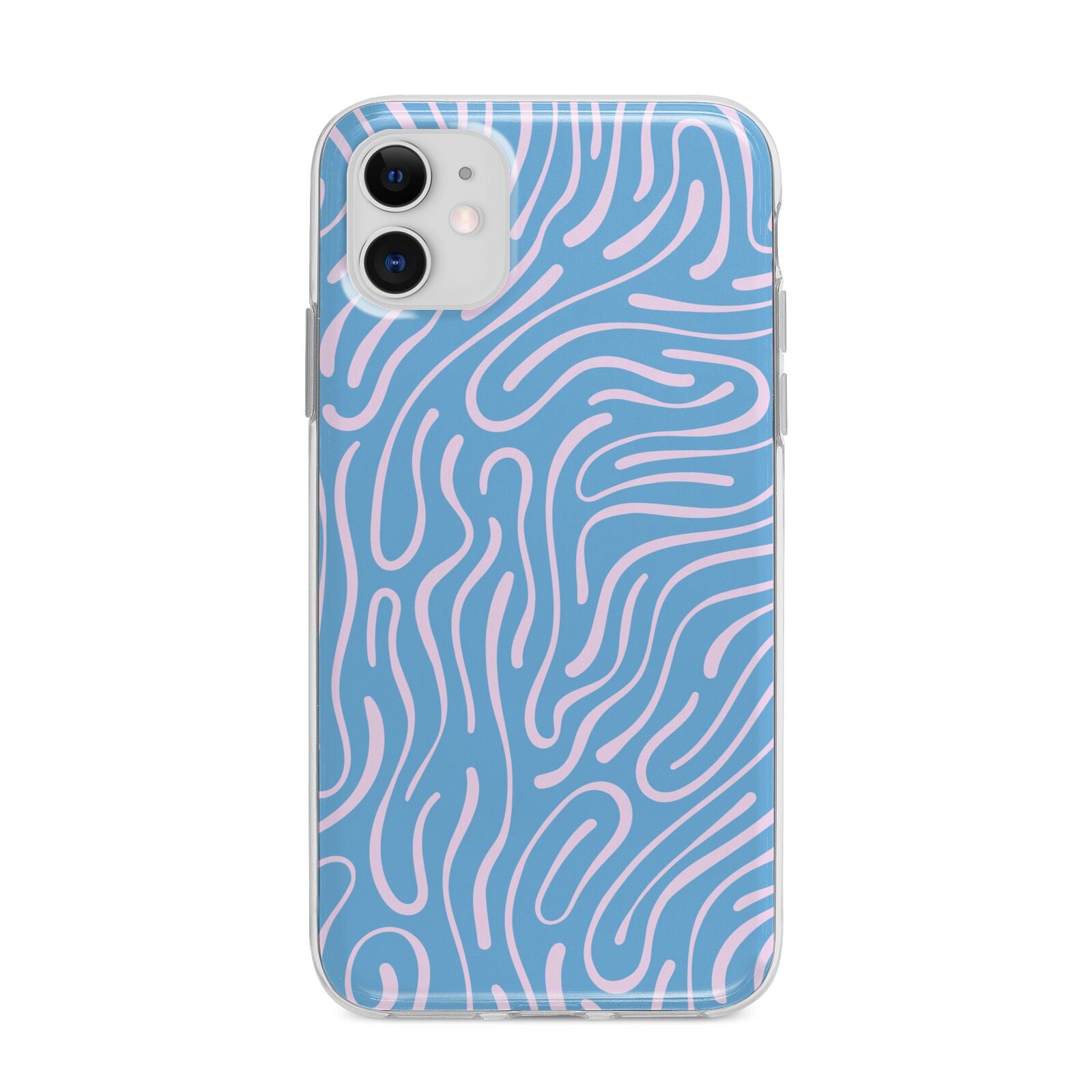 Abstract Ocean Pattern Apple iPhone 11 in White with Bumper Case