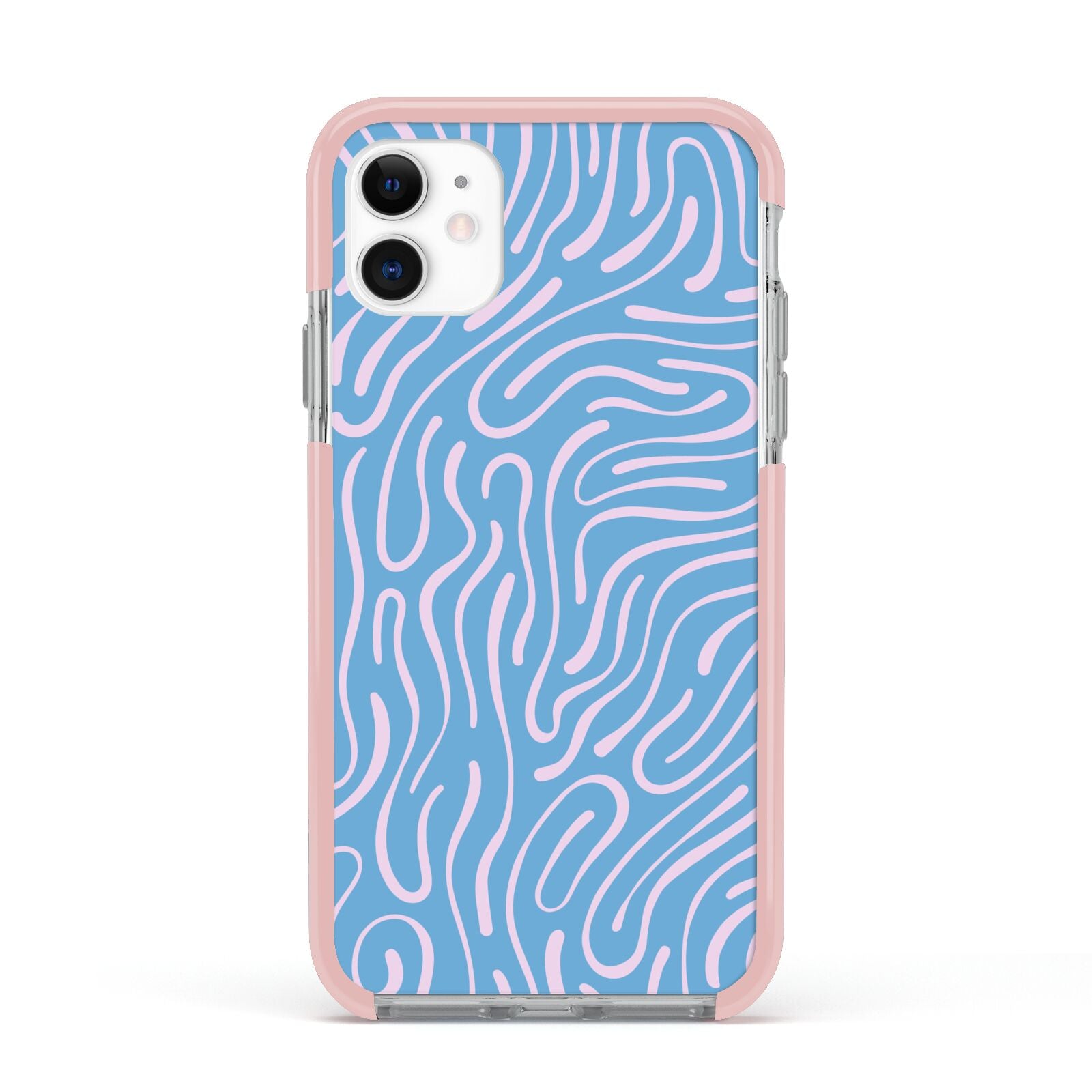Abstract Ocean Pattern Apple iPhone 11 in White with Pink Impact Case
