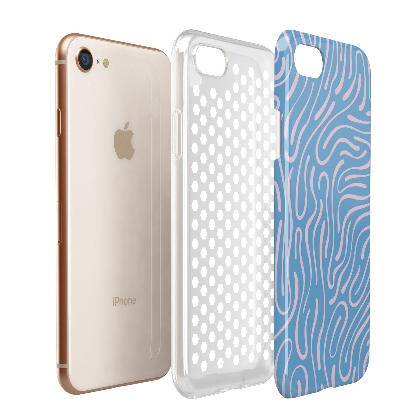 Abstract Ocean Pattern Apple iPhone 7 8 3D Tough Case Expanded View
