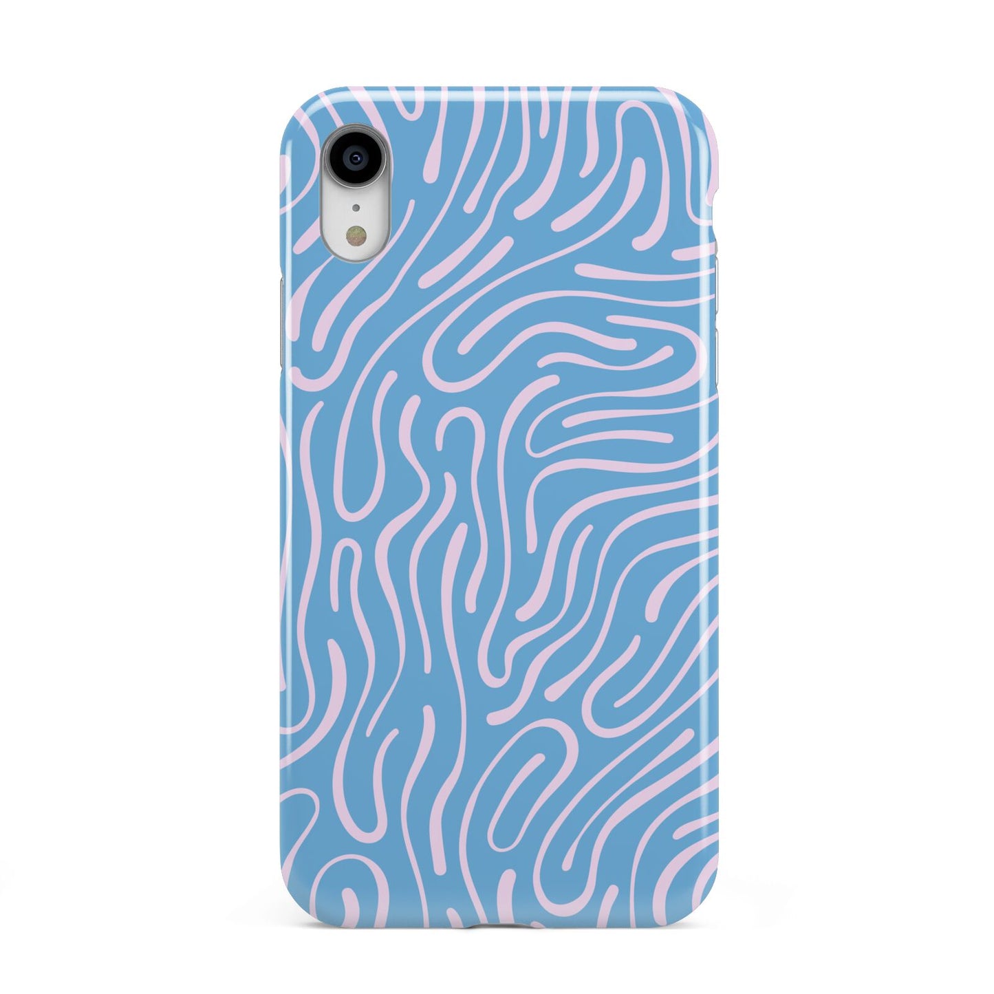 Abstract Ocean Pattern Apple iPhone XR White 3D Tough Case