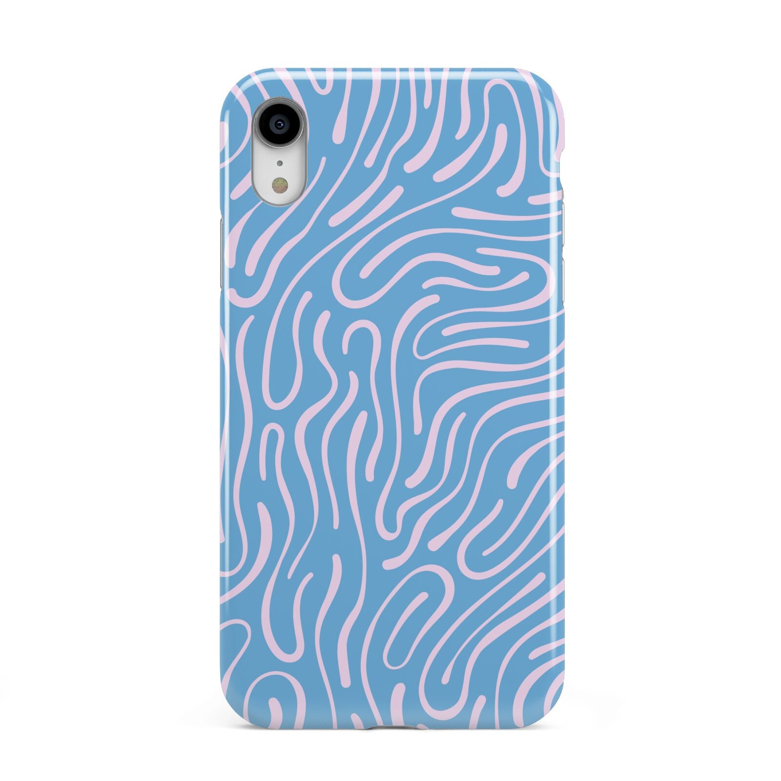 Abstract Ocean Pattern Apple iPhone XR White 3D Tough Case