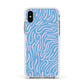 Abstract Ocean Pattern Apple iPhone Xs Impact Case White Edge on Silver Phone