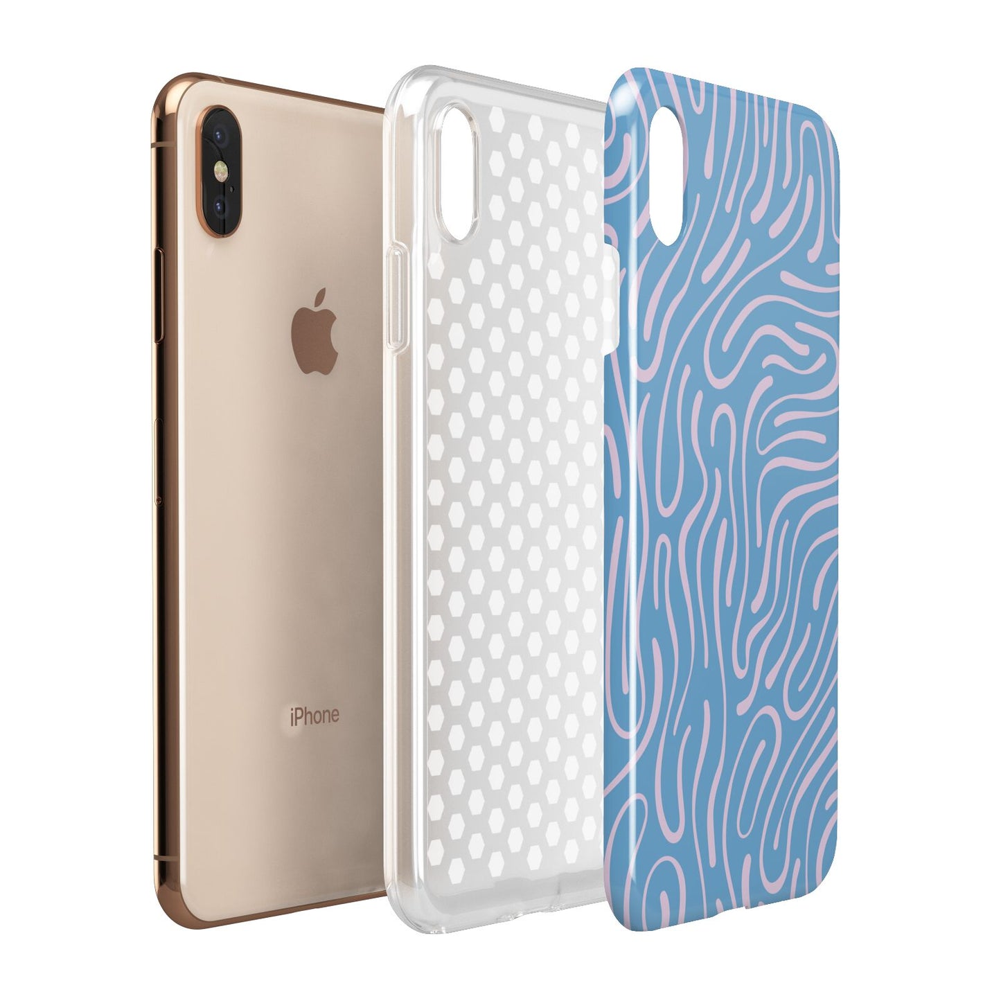 Abstract Ocean Pattern Apple iPhone Xs Max 3D Tough Case Expanded View