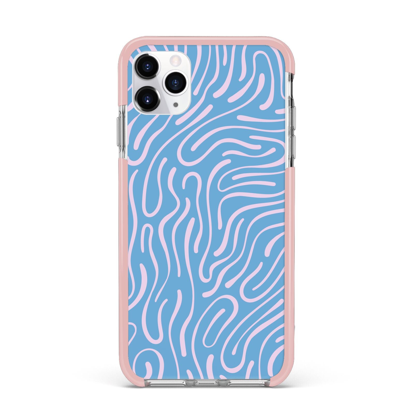 Abstract Ocean Pattern iPhone 11 Pro Max Impact Pink Edge Case