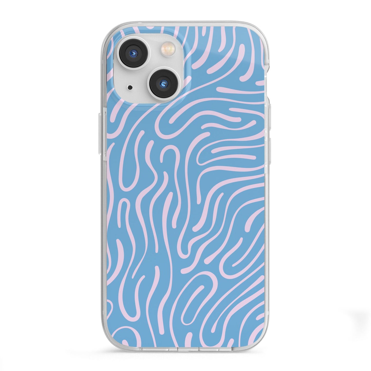 Abstract Ocean Pattern iPhone 13 Mini TPU Impact Case with White Edges