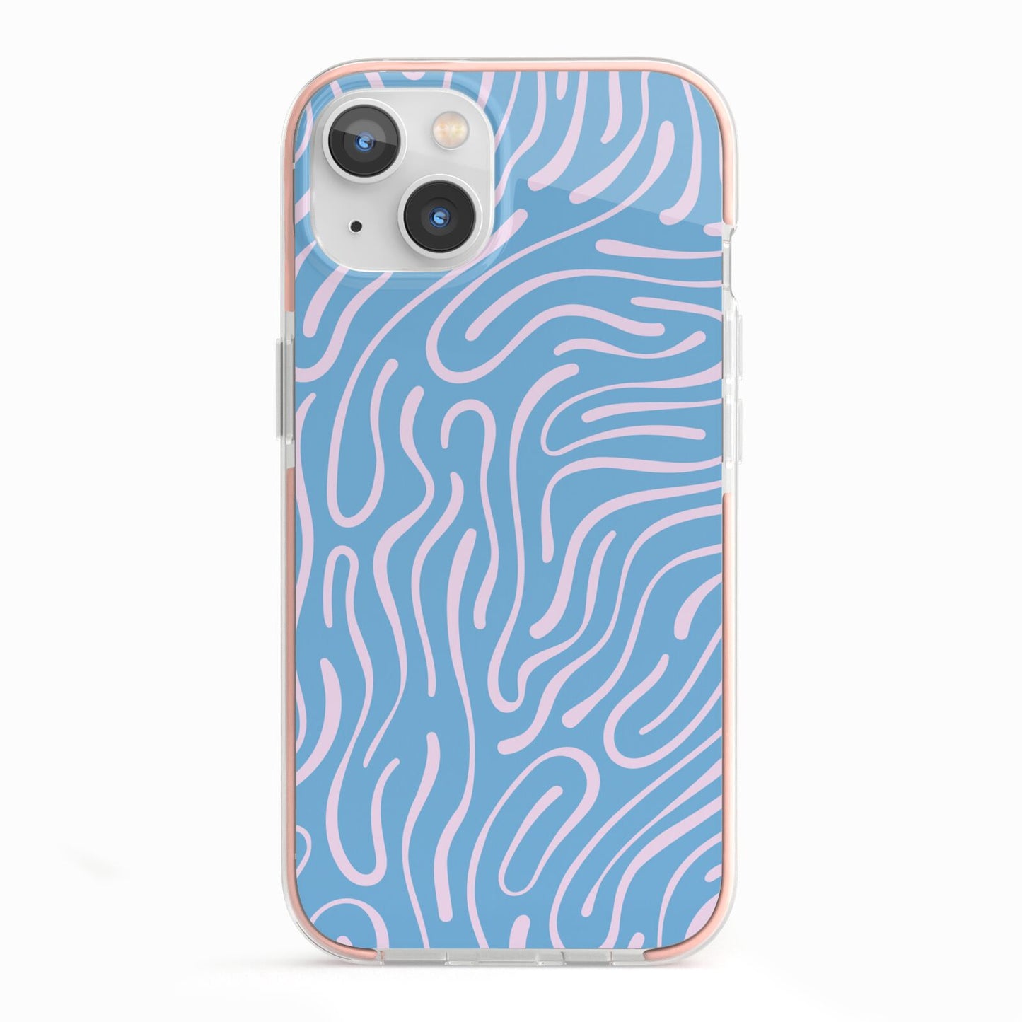 Abstract Ocean Pattern iPhone 13 TPU Impact Case with Pink Edges