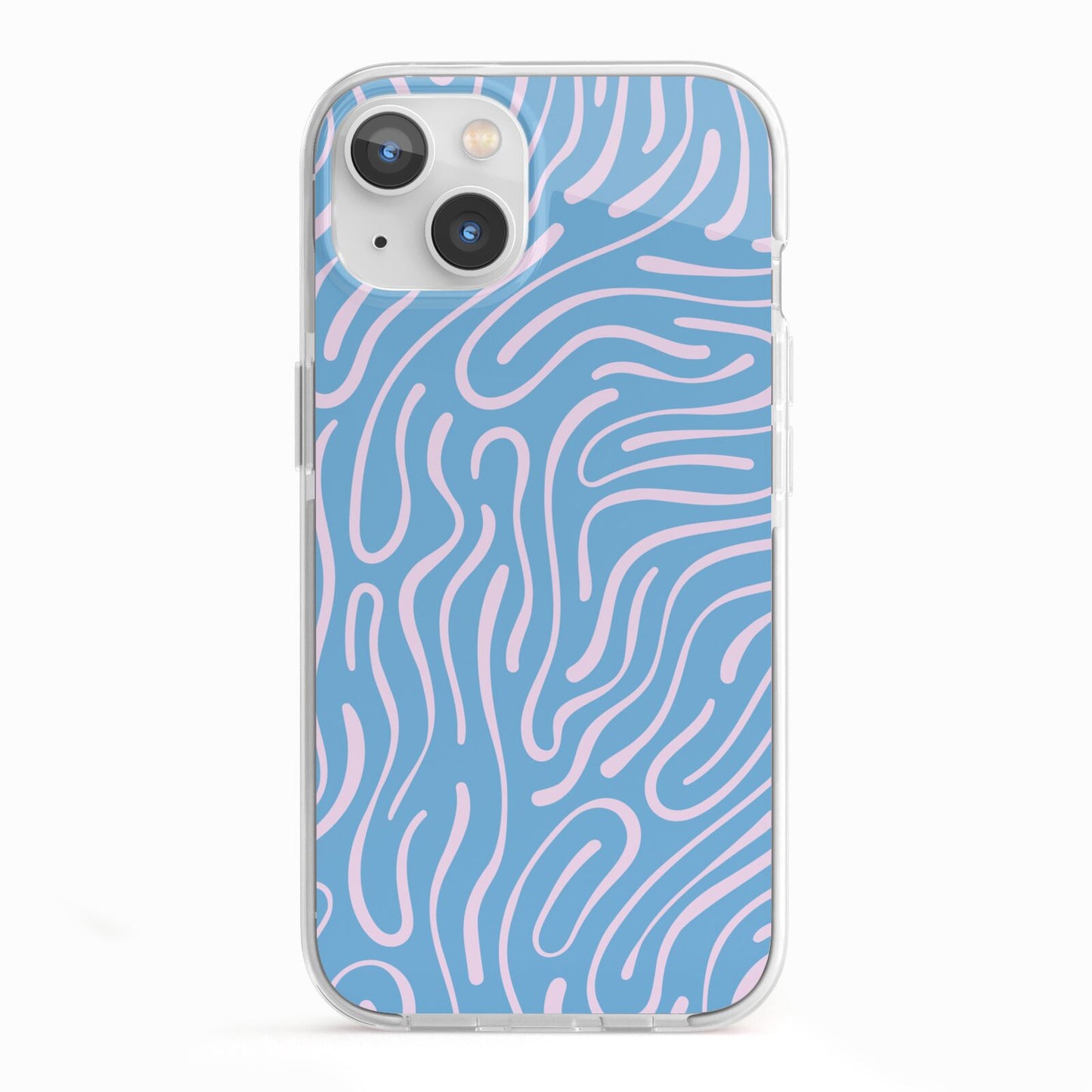 Abstract Ocean Pattern iPhone 13 TPU Impact Case with White Edges