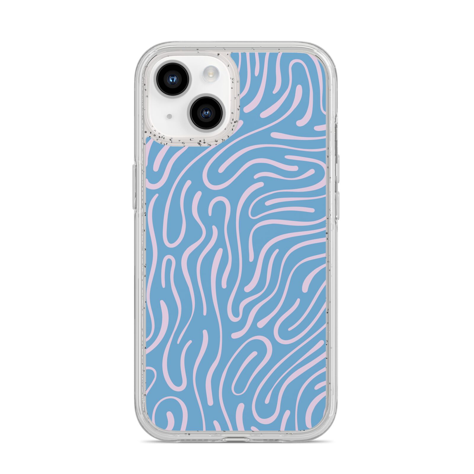 Abstract Ocean Pattern iPhone 14 Glitter Tough Case Starlight