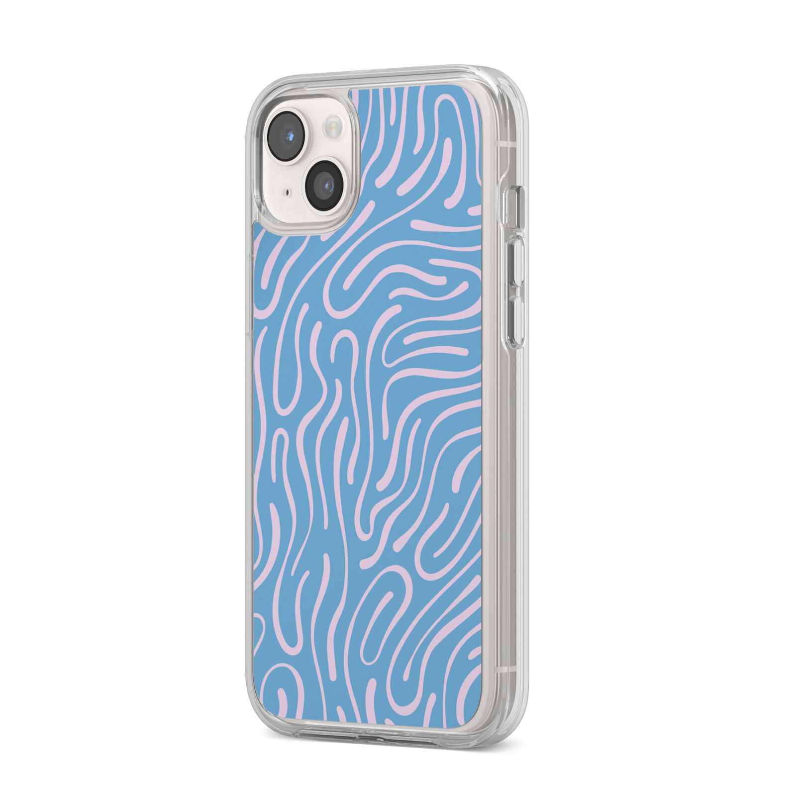Abstract Ocean Pattern iPhone 14 Plus Clear Tough Case Starlight Angled Image