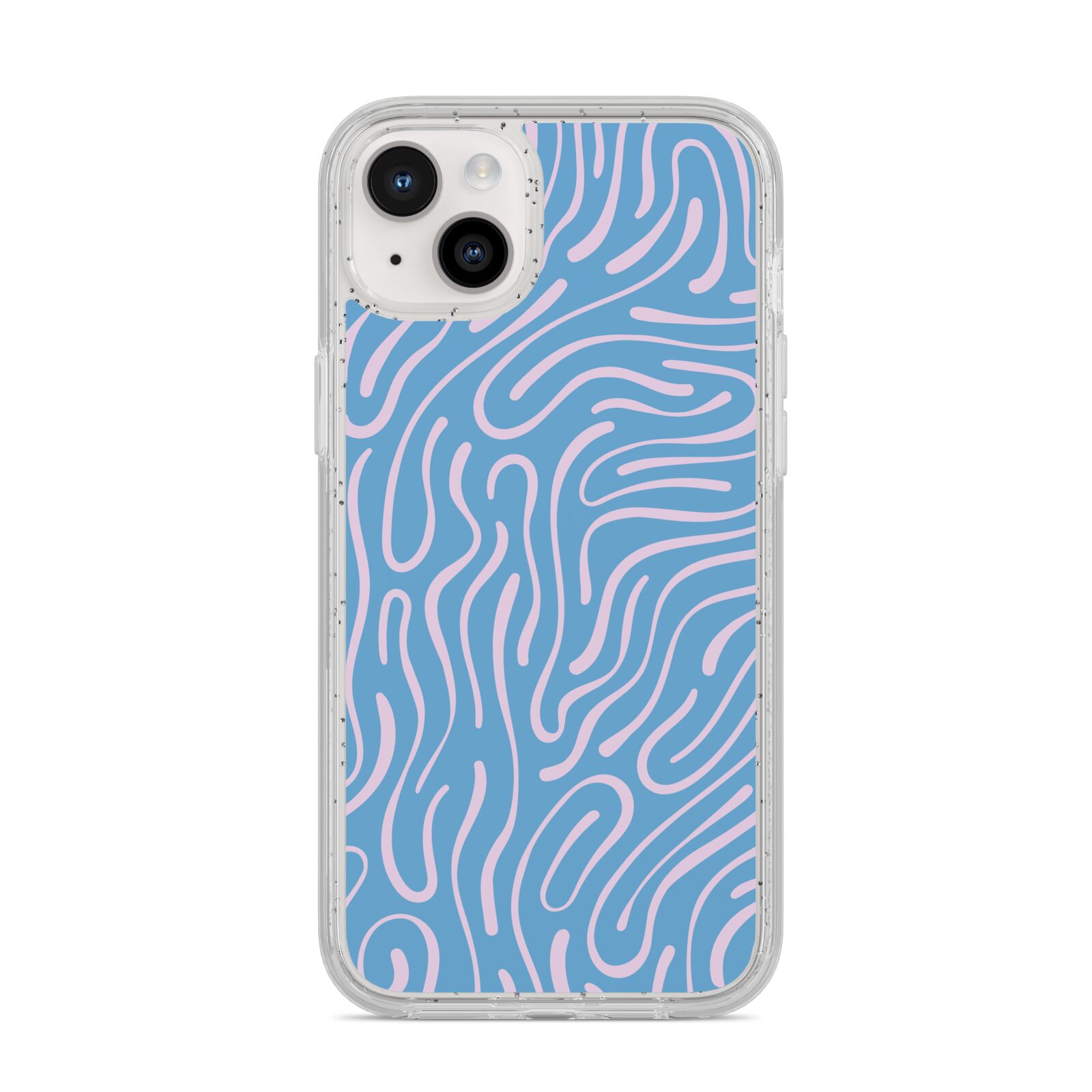 Abstract Ocean Pattern iPhone 14 Plus Glitter Tough Case Starlight
