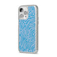 Abstract Ocean Pattern iPhone 14 Pro Max Glitter Tough Case Silver Angled Image