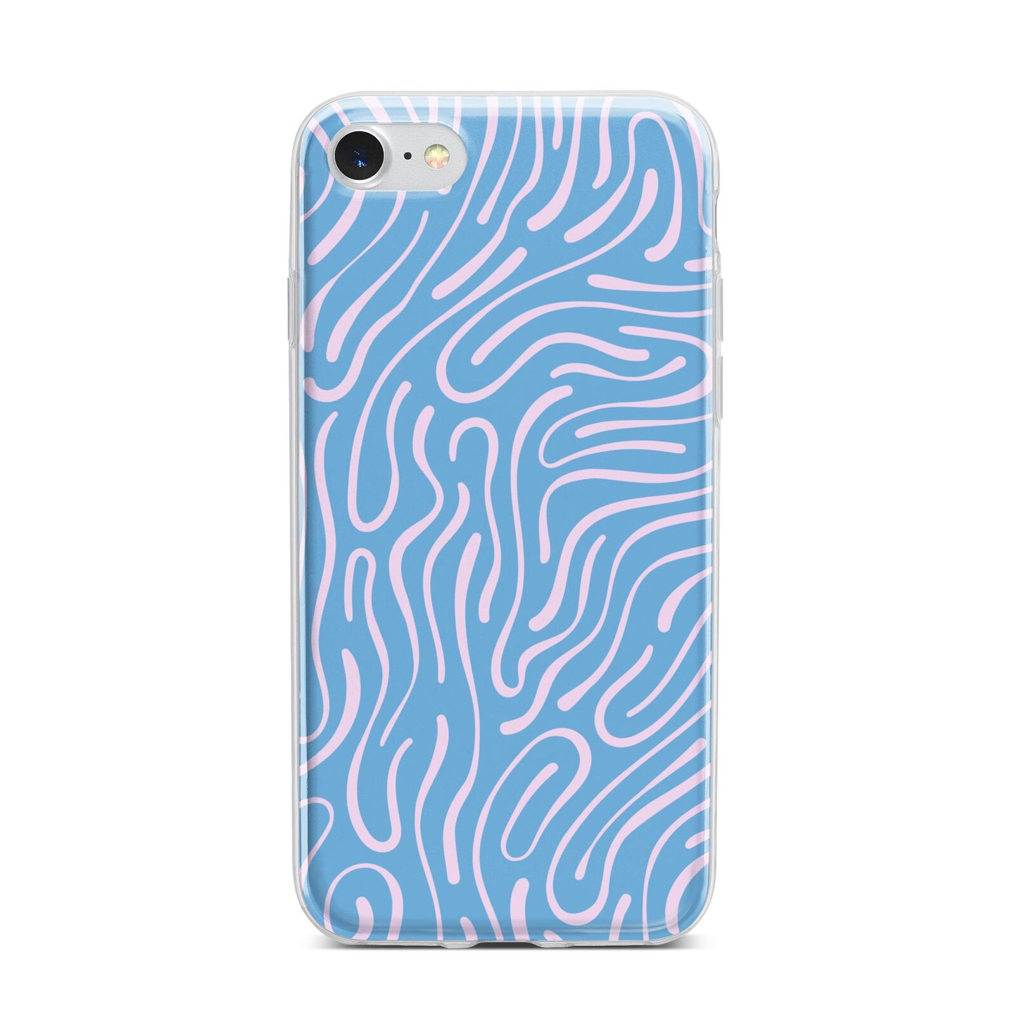 Abstract Ocean Pattern iPhone 7 Bumper Case on Silver iPhone