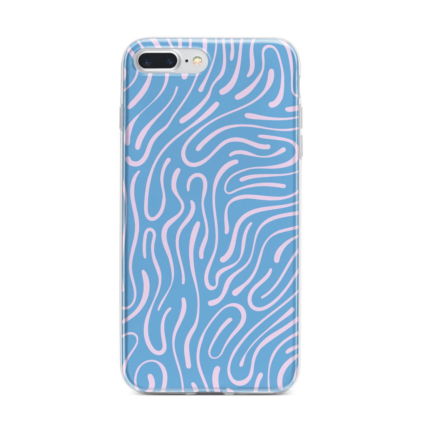 Abstract Ocean Pattern iPhone 7 Plus Bumper Case on Silver iPhone