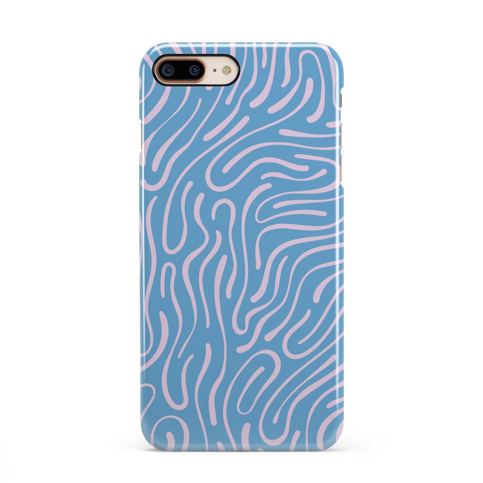 Abstract Ocean Pattern iPhone 8 Plus 3D Snap Case on Gold Phone