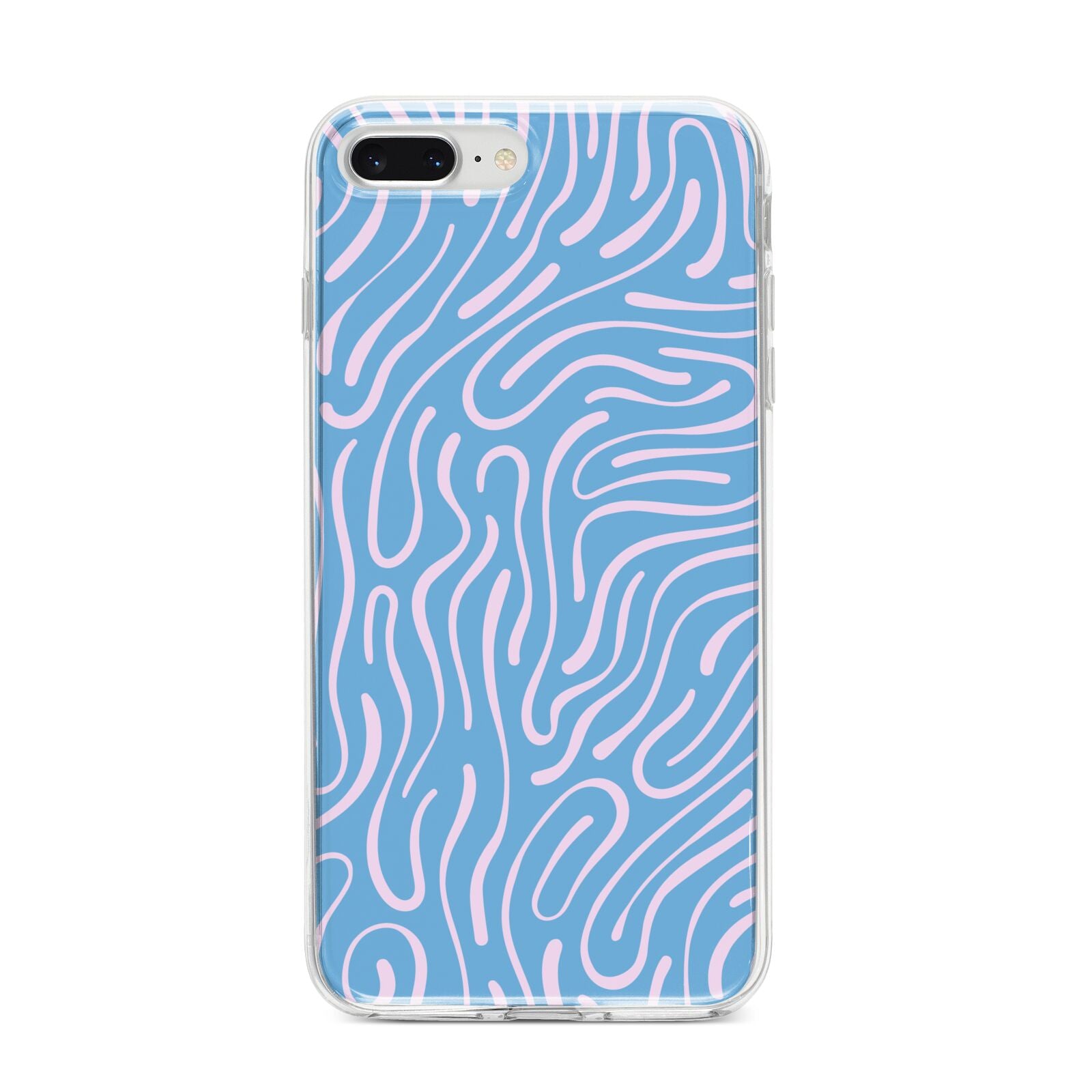 Abstract Ocean Pattern iPhone 8 Plus Bumper Case on Silver iPhone