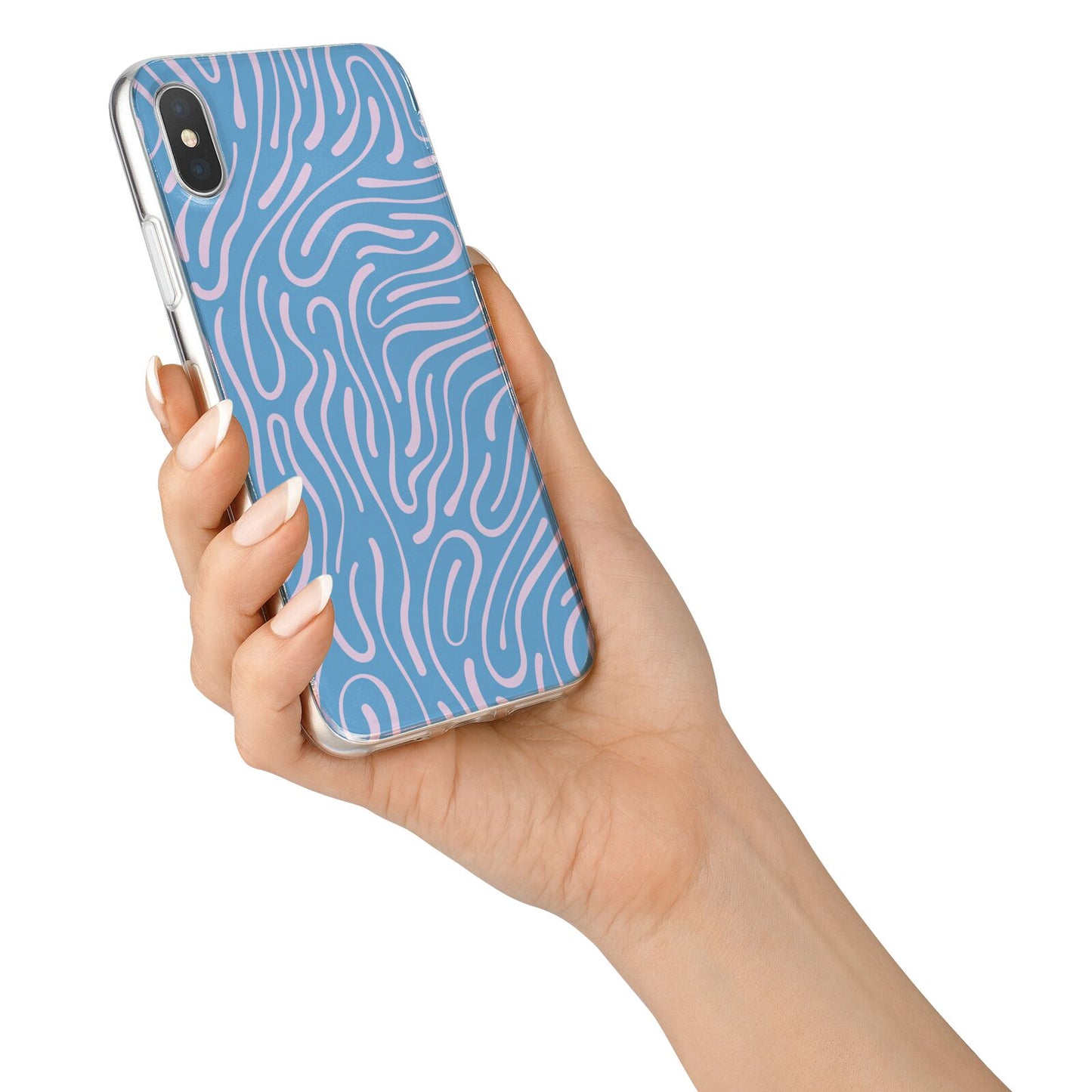 Abstract Ocean Pattern iPhone X Bumper Case on Silver iPhone Alternative Image 2