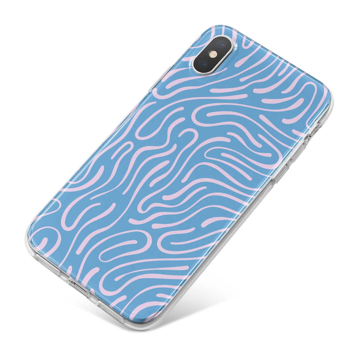 Abstract Ocean Pattern iPhone X Bumper Case on Silver iPhone