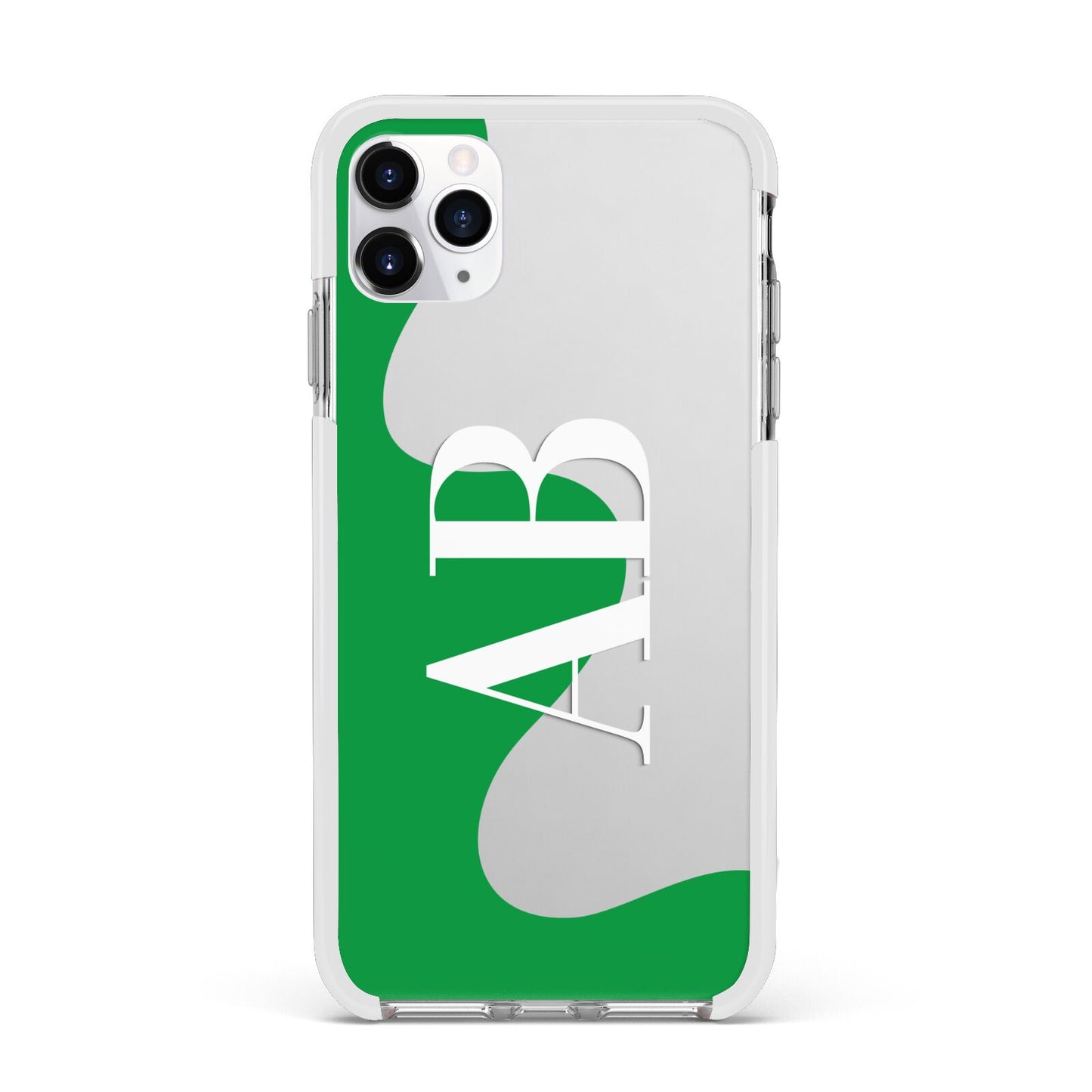Abstract Personalised Initials Apple iPhone 11 Pro Max in Silver with White Impact Case