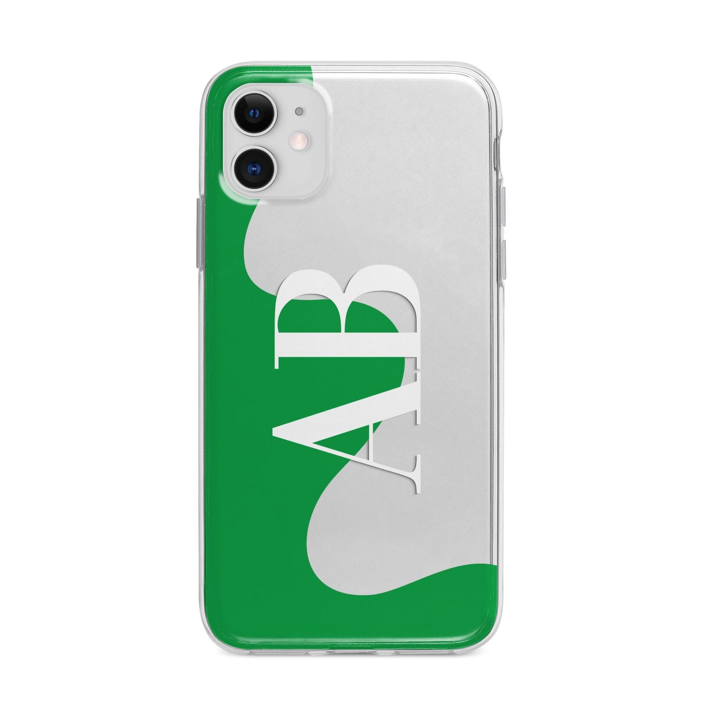 Abstract Personalised Initials Apple iPhone 11 in White with Bumper Case