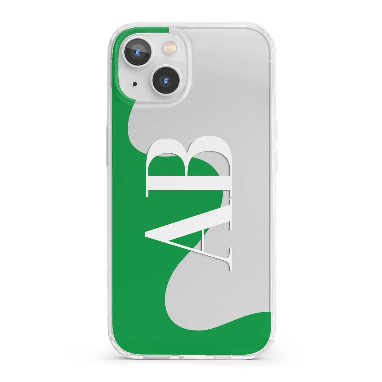 Abstract Personalised Initials iPhone 13 Clear Bumper Case