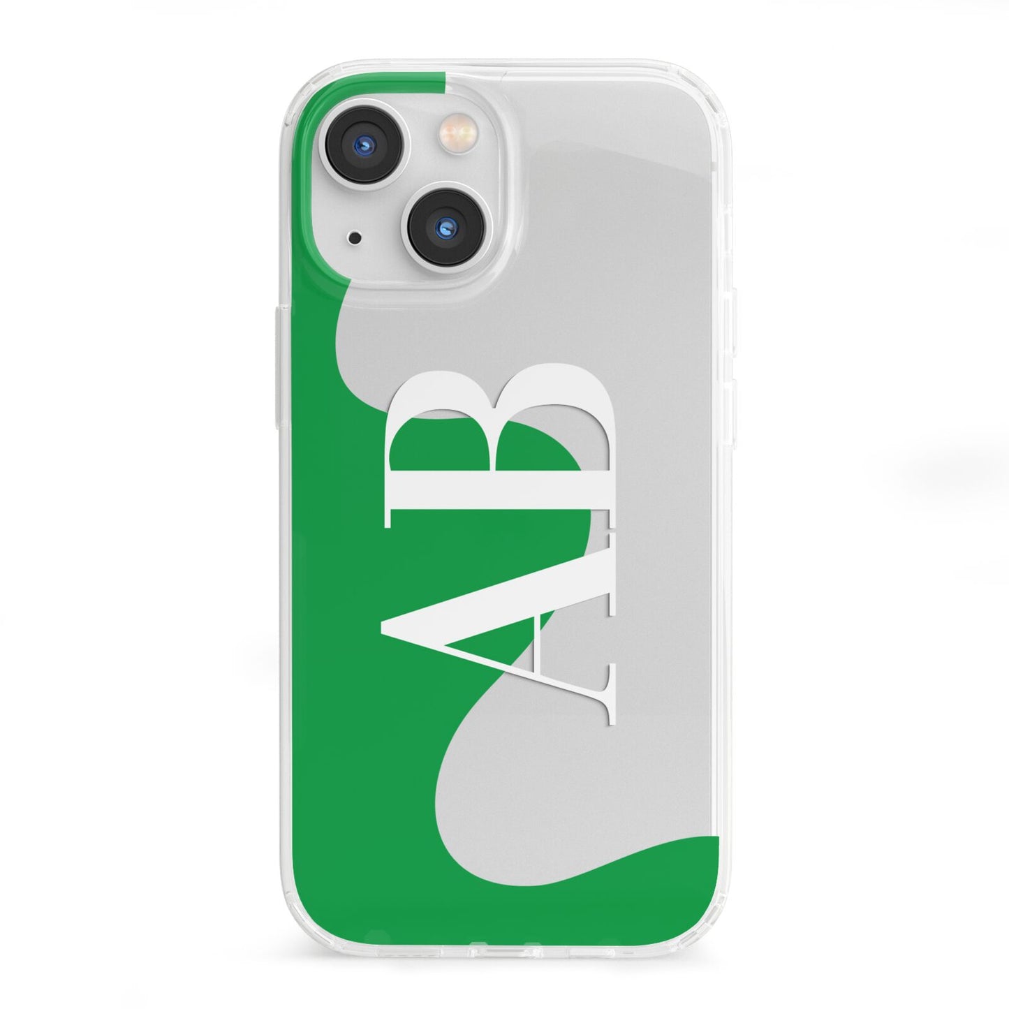 Abstract Personalised Initials iPhone 13 Mini Clear Bumper Case