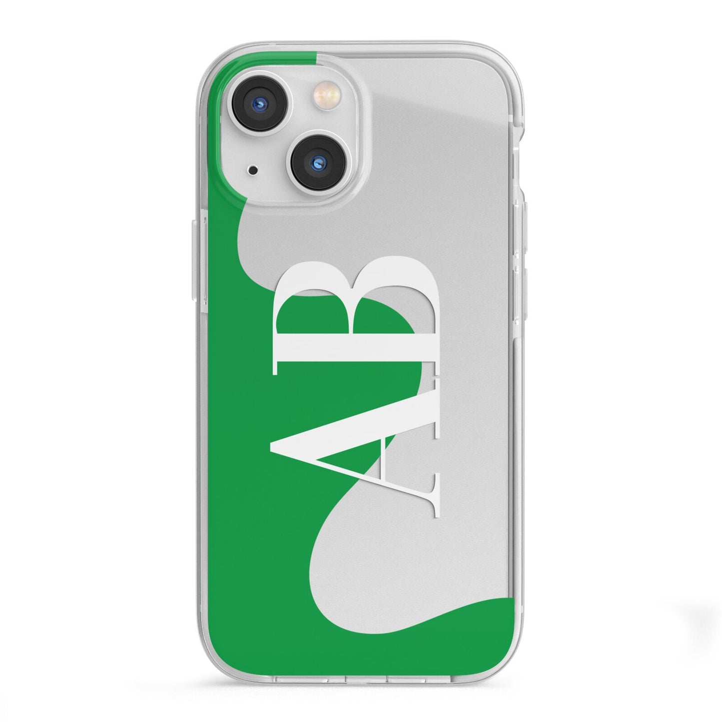 Abstract Personalised Initials iPhone 13 Mini TPU Impact Case with White Edges