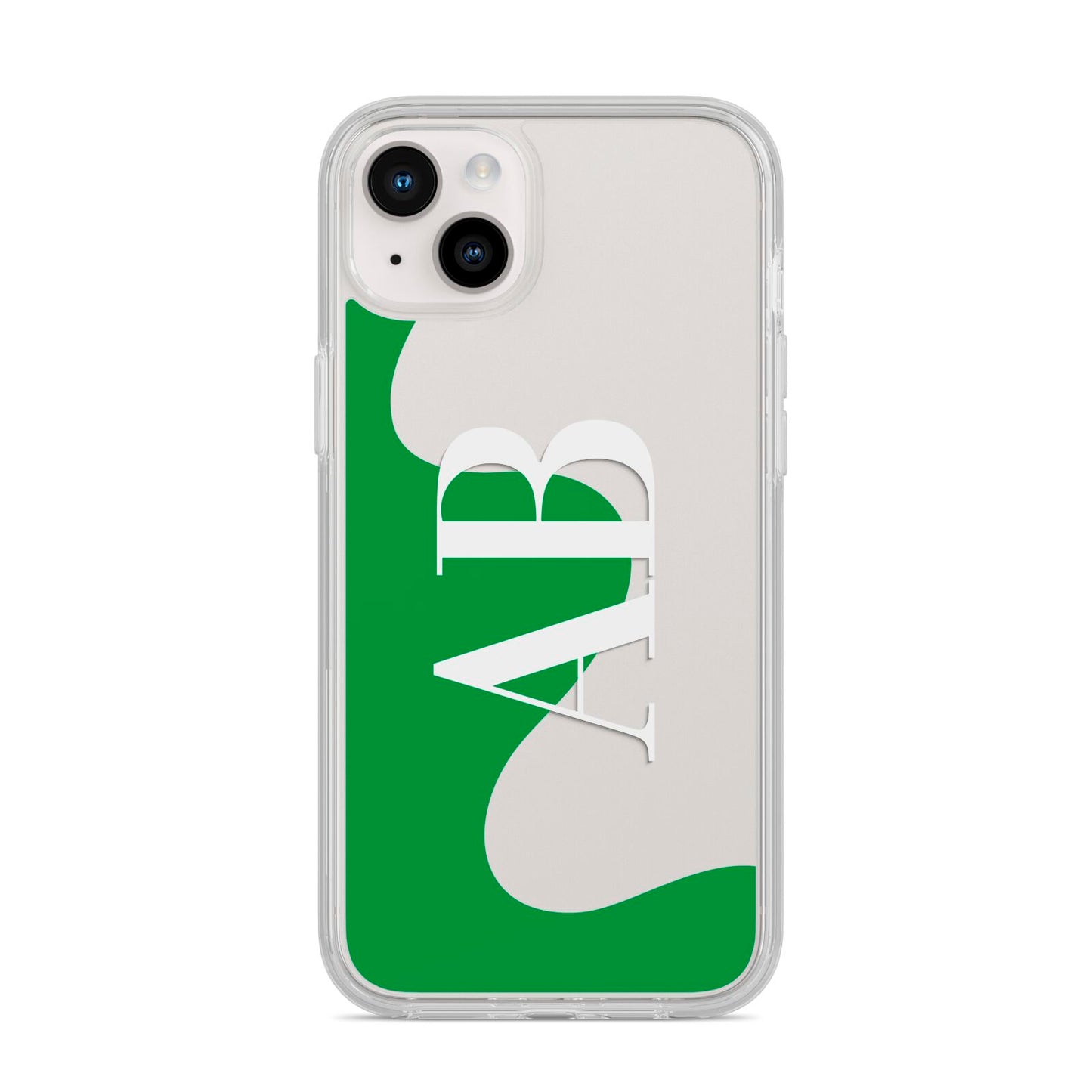 Abstract Personalised Initials iPhone 14 Plus Clear Tough Case Starlight