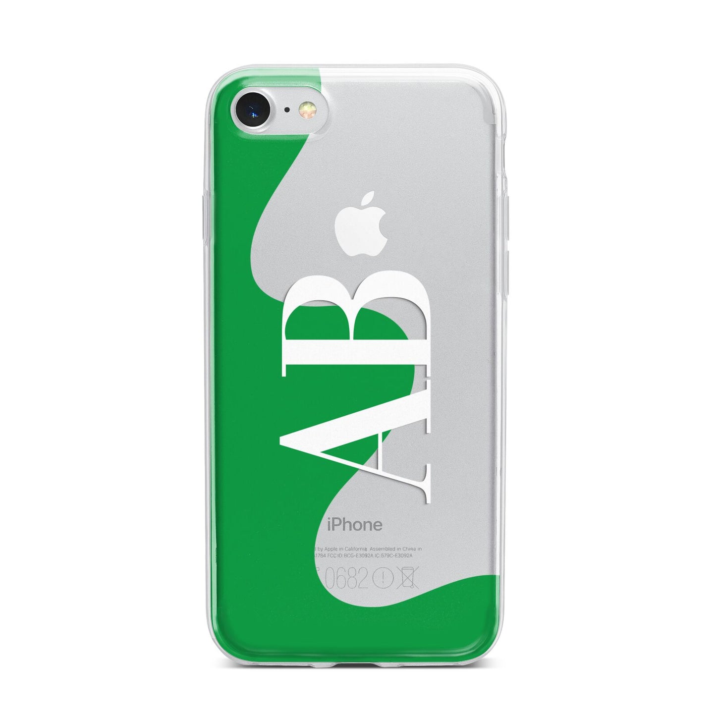 Abstract Personalised Initials iPhone 7 Bumper Case on Silver iPhone