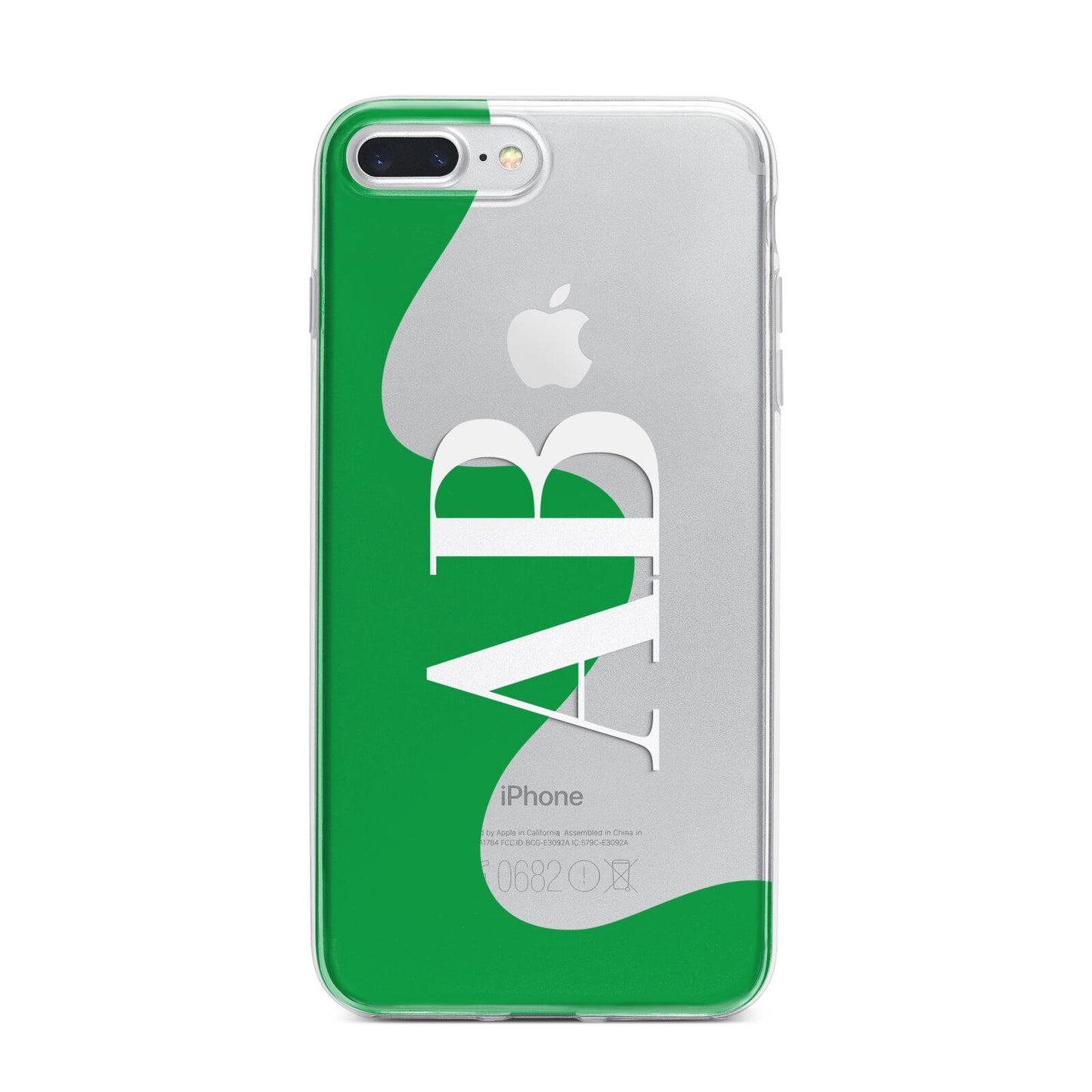 Abstract Personalised Initials iPhone 7 Plus Bumper Case on Silver iPhone