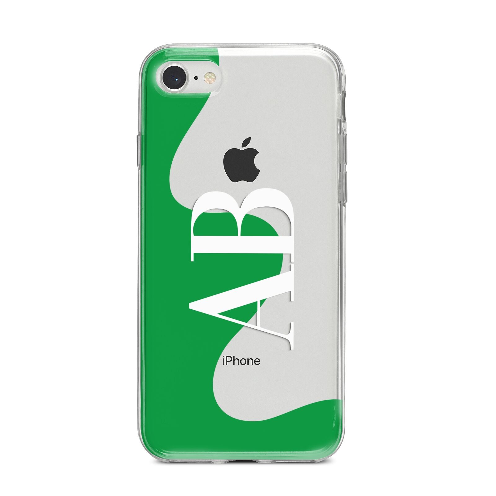 Abstract Personalised Initials iPhone 8 Bumper Case on Silver iPhone