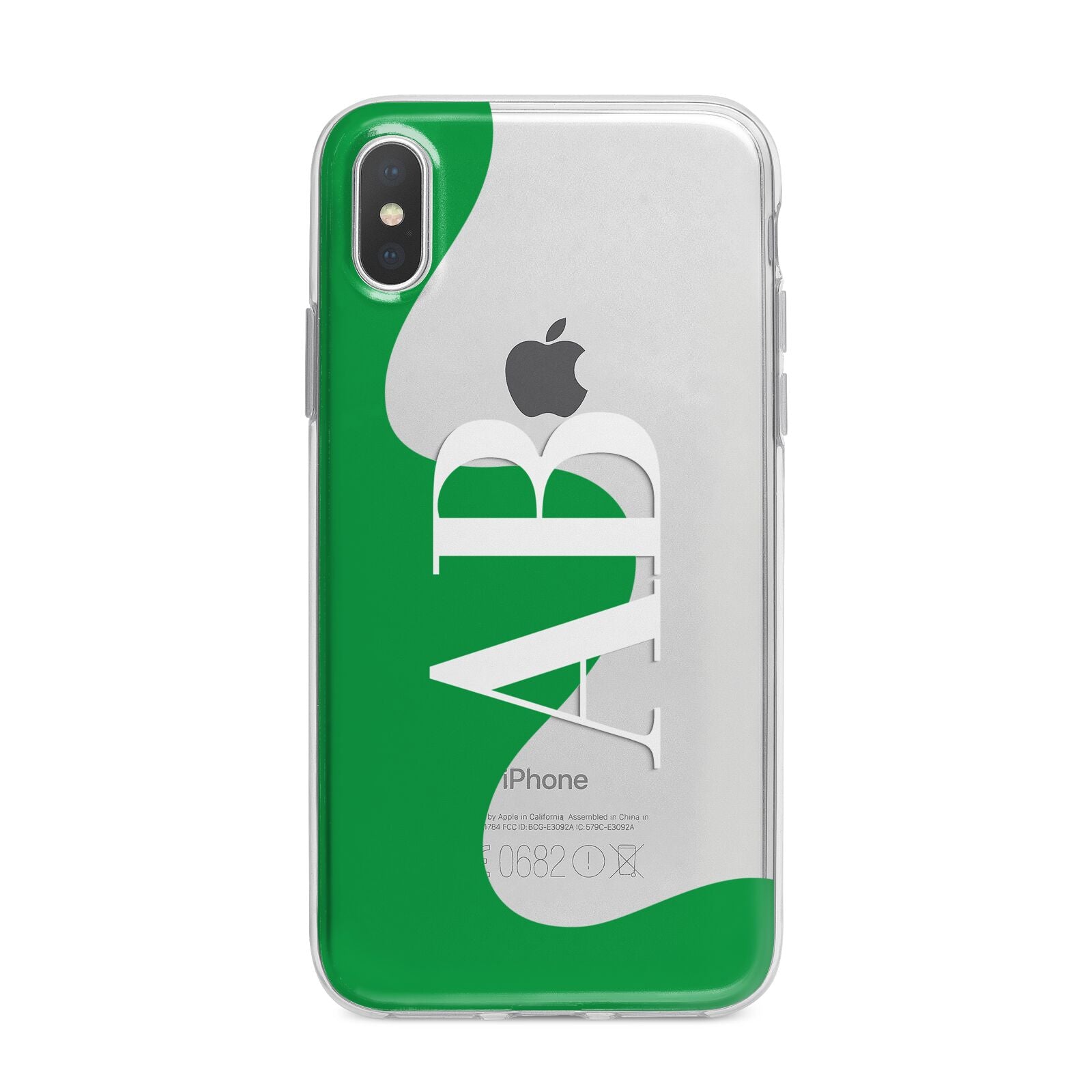 Abstract Personalised Initials iPhone X Bumper Case on Silver iPhone Alternative Image 1