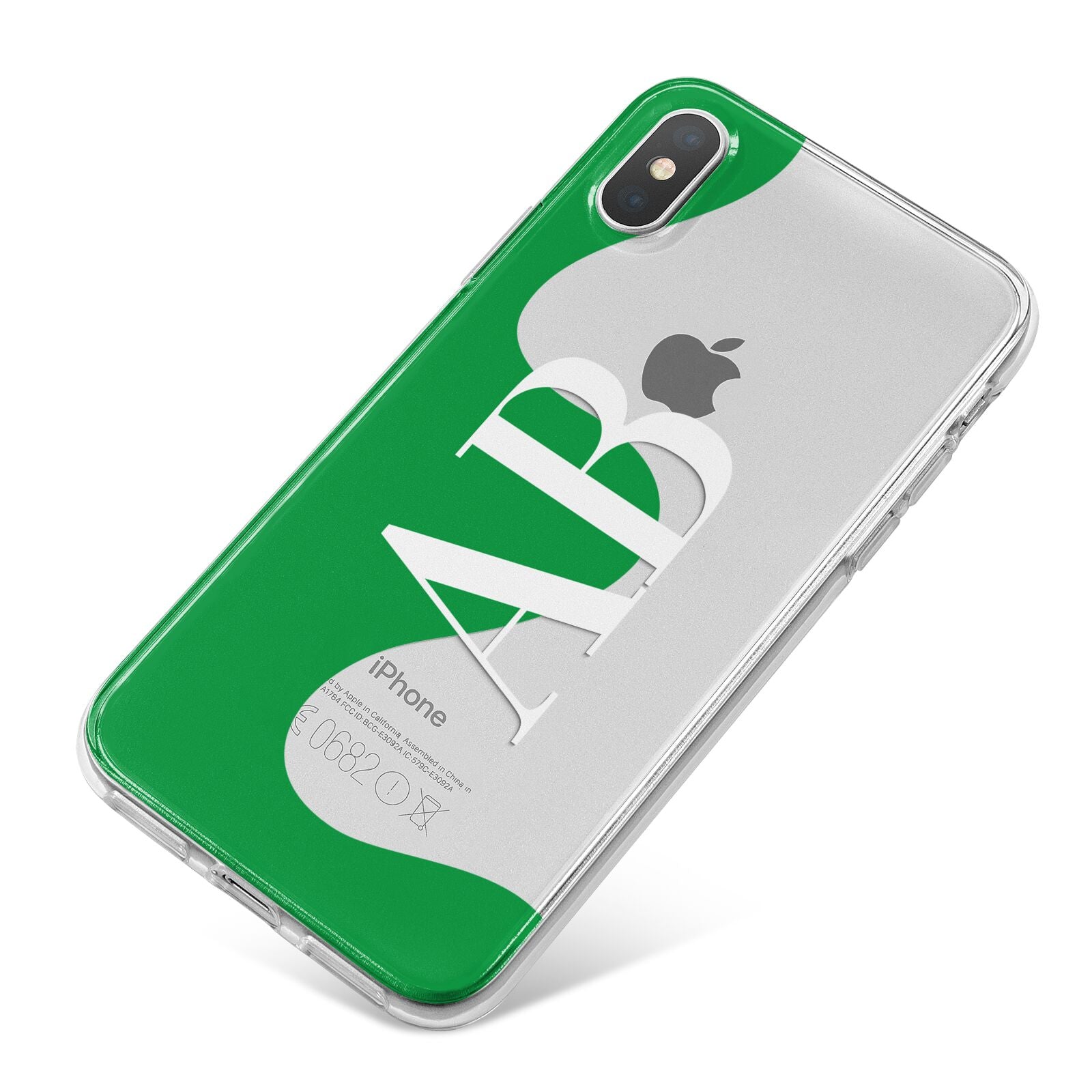 Abstract Personalised Initials iPhone X Bumper Case on Silver iPhone