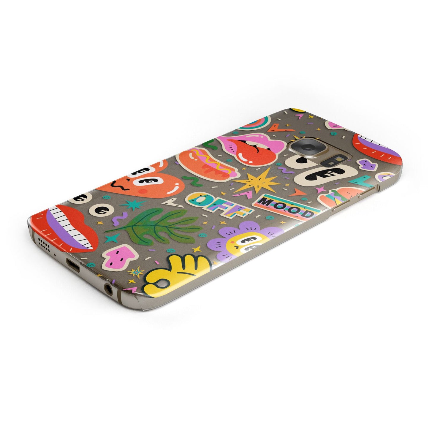 Abstract Shape Sticker Protective Samsung Galaxy Case Angled Image