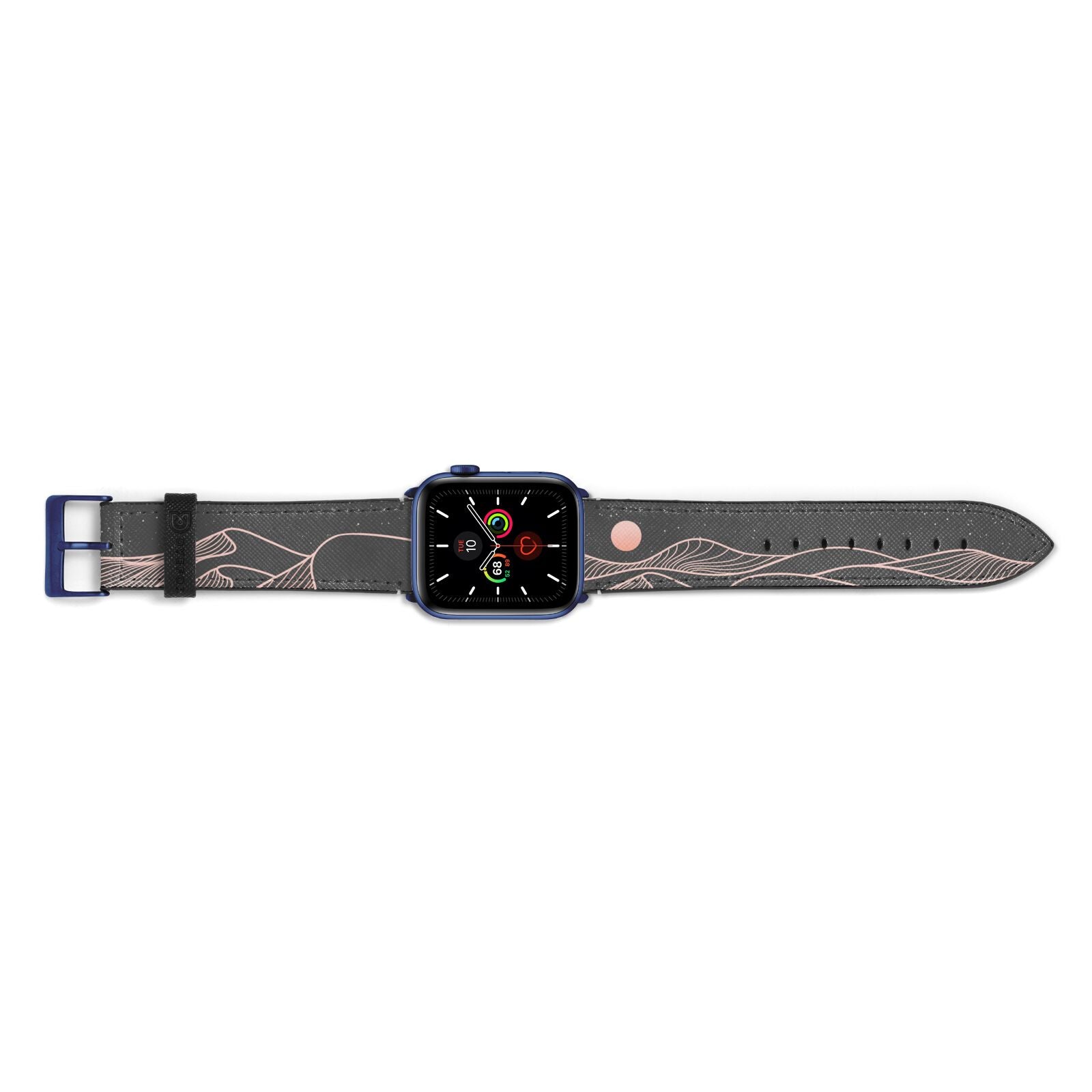 Abstract Sunset Apple Watch Strap Landscape Image Blue Hardware