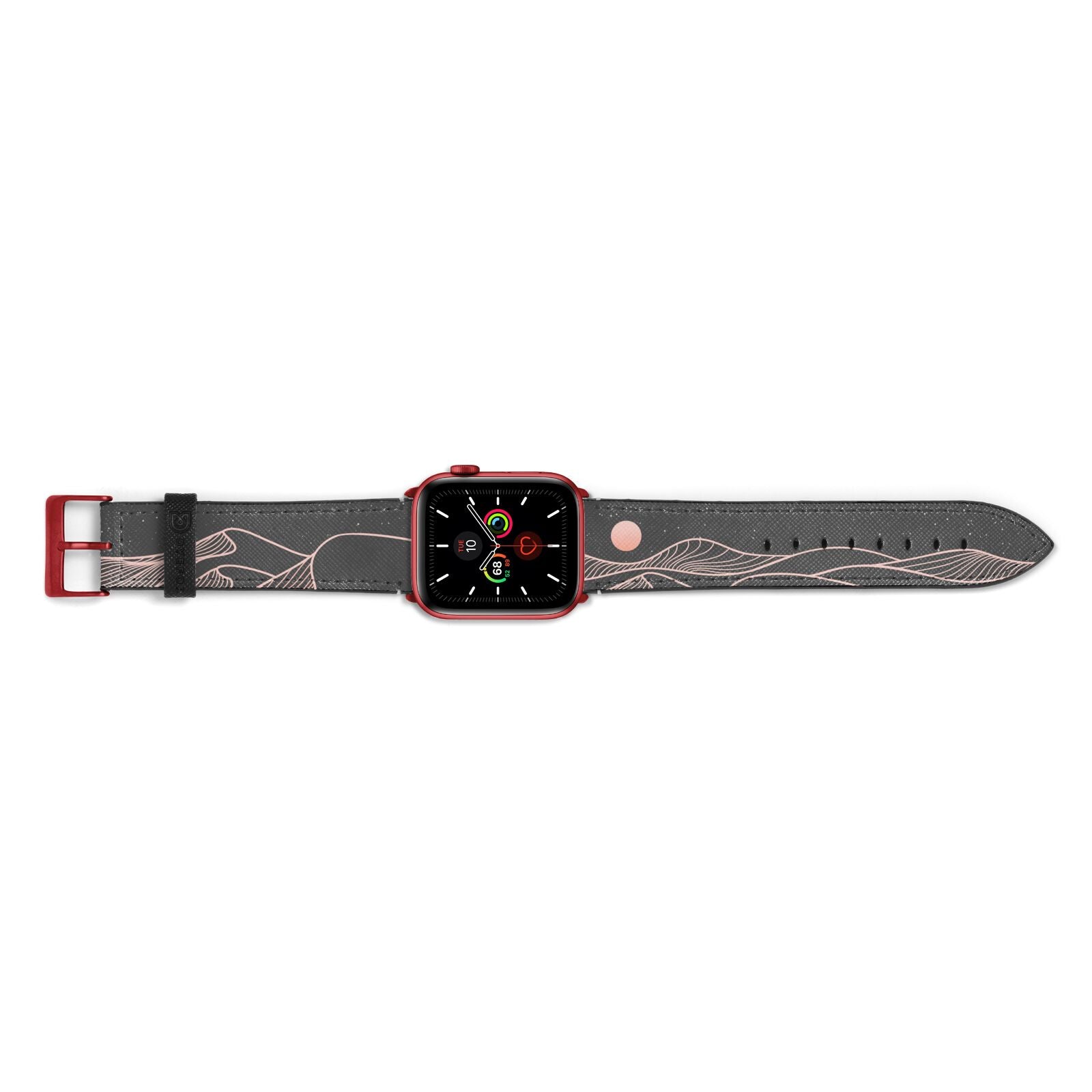 Abstract Sunset Apple Watch Strap Landscape Image Red Hardware