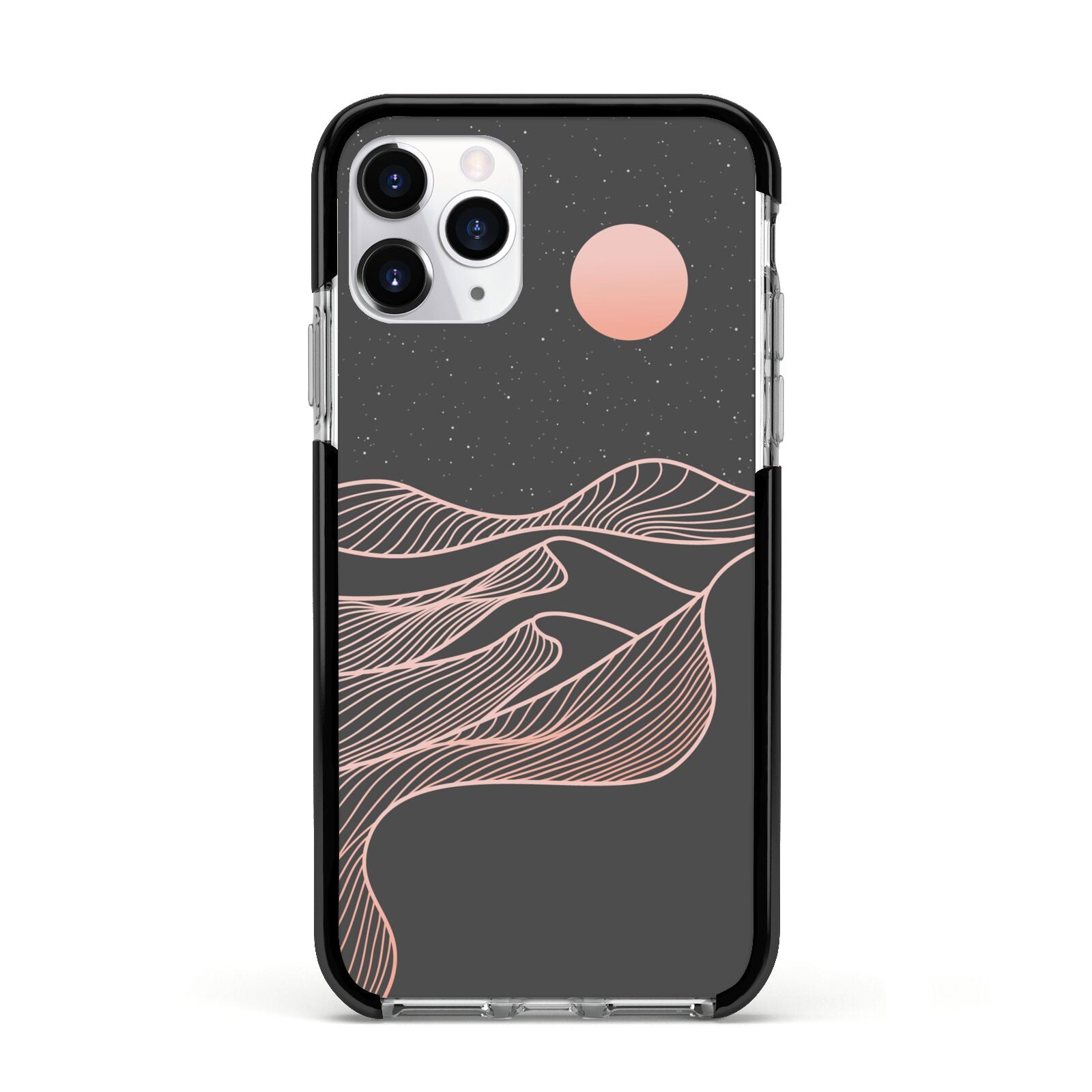 Abstract Sunset Apple iPhone 11 Pro in Silver with Black Impact Case