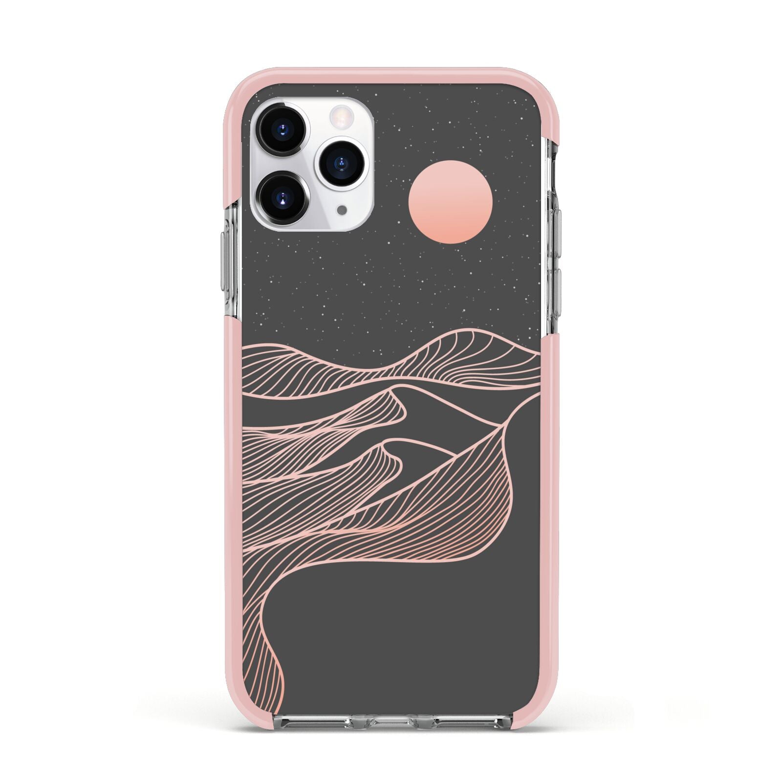 Abstract Sunset Apple iPhone 11 Pro in Silver with Pink Impact Case