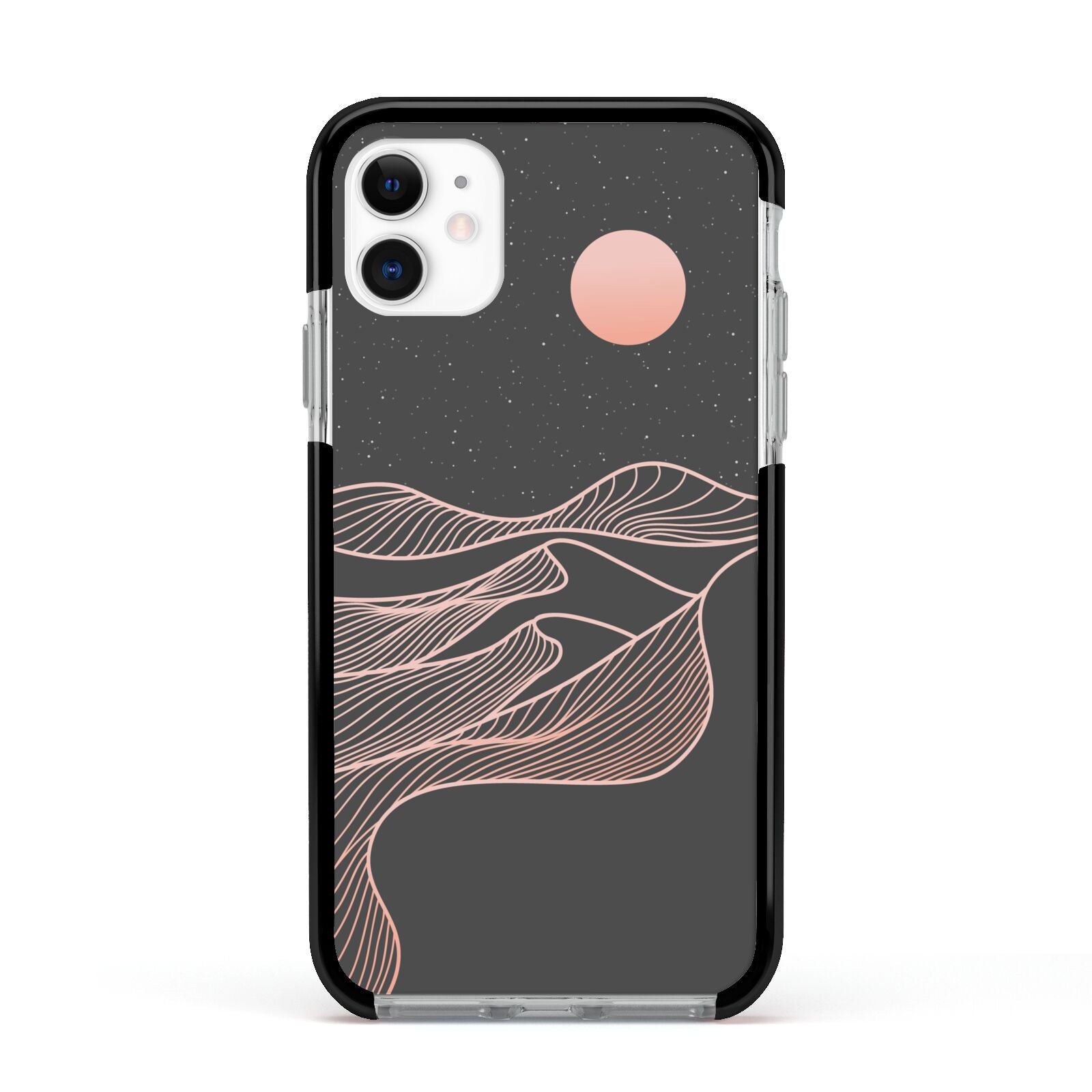 Abstract Sunset Apple iPhone 11 in White with Black Impact Case