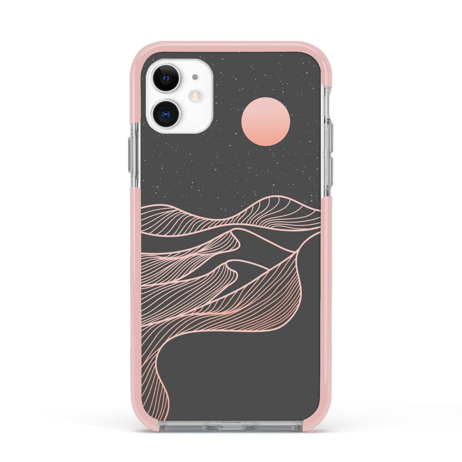 Abstract Sunset Apple iPhone 11 in White with Pink Impact Case