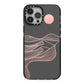 Abstract Sunset iPhone 13 Pro Max Black Impact Case on Silver phone