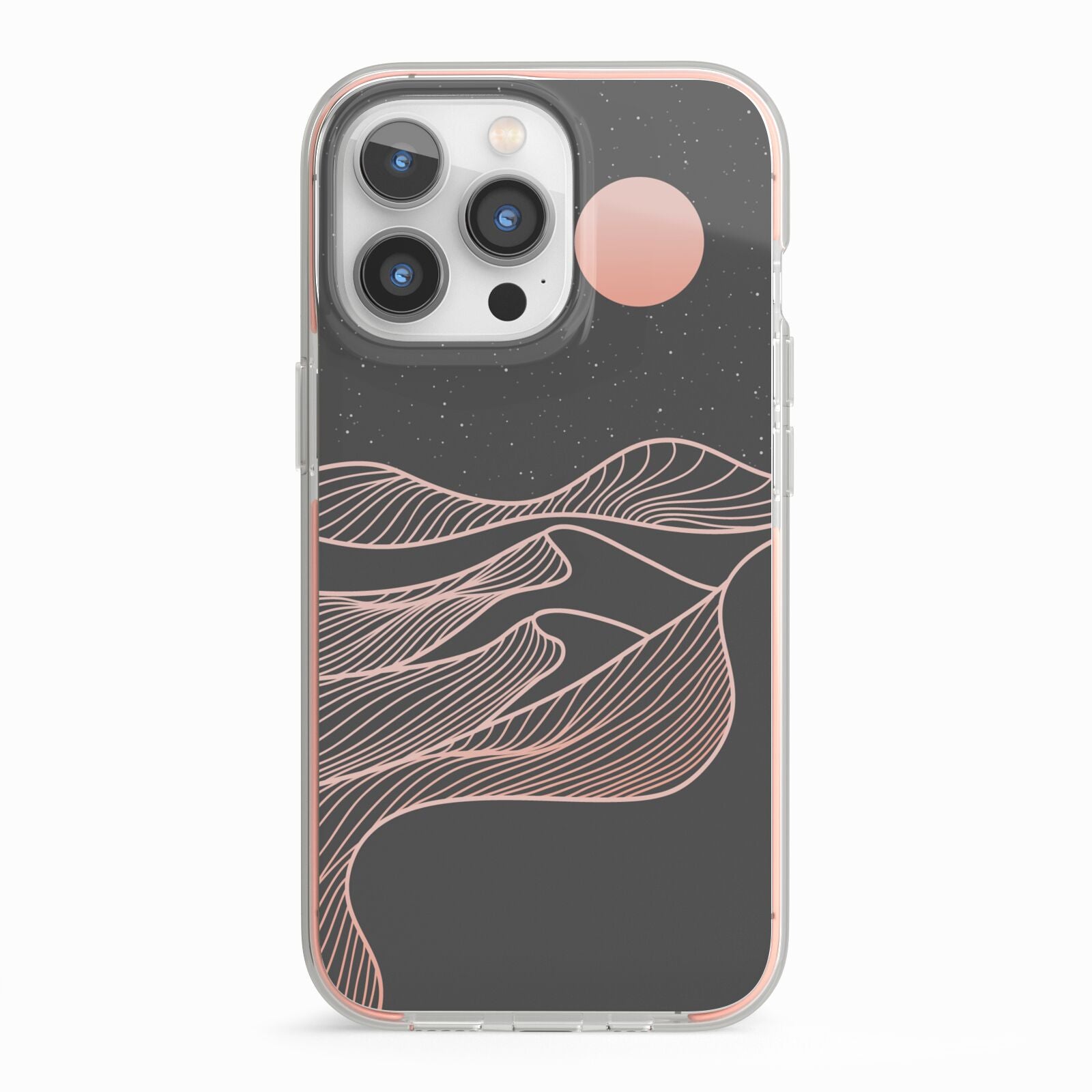 Abstract Sunset iPhone 13 Pro TPU Impact Case with Pink Edges