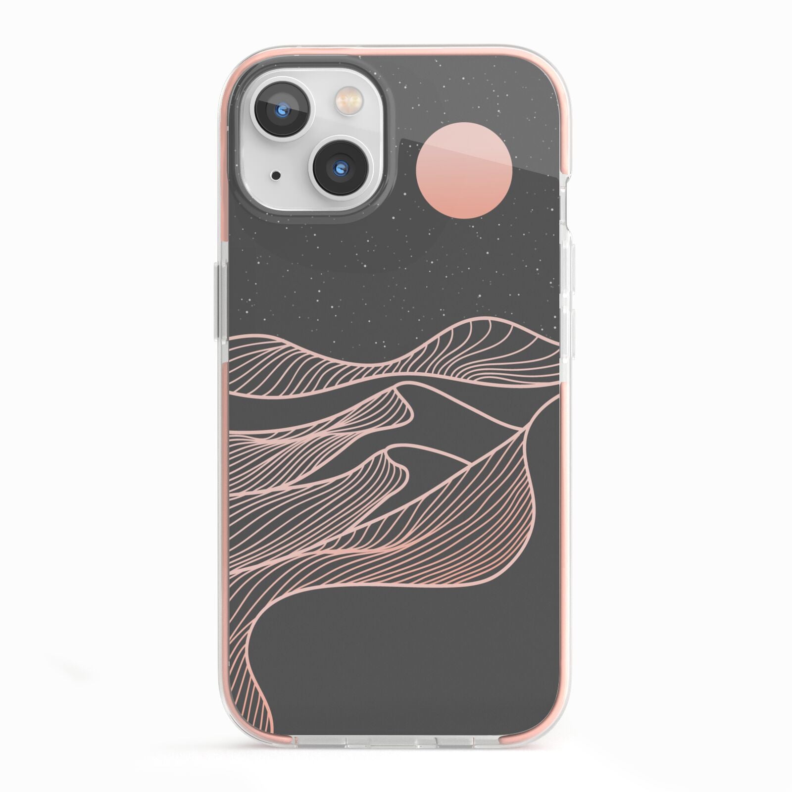 Abstract Sunset iPhone 13 TPU Impact Case with Pink Edges