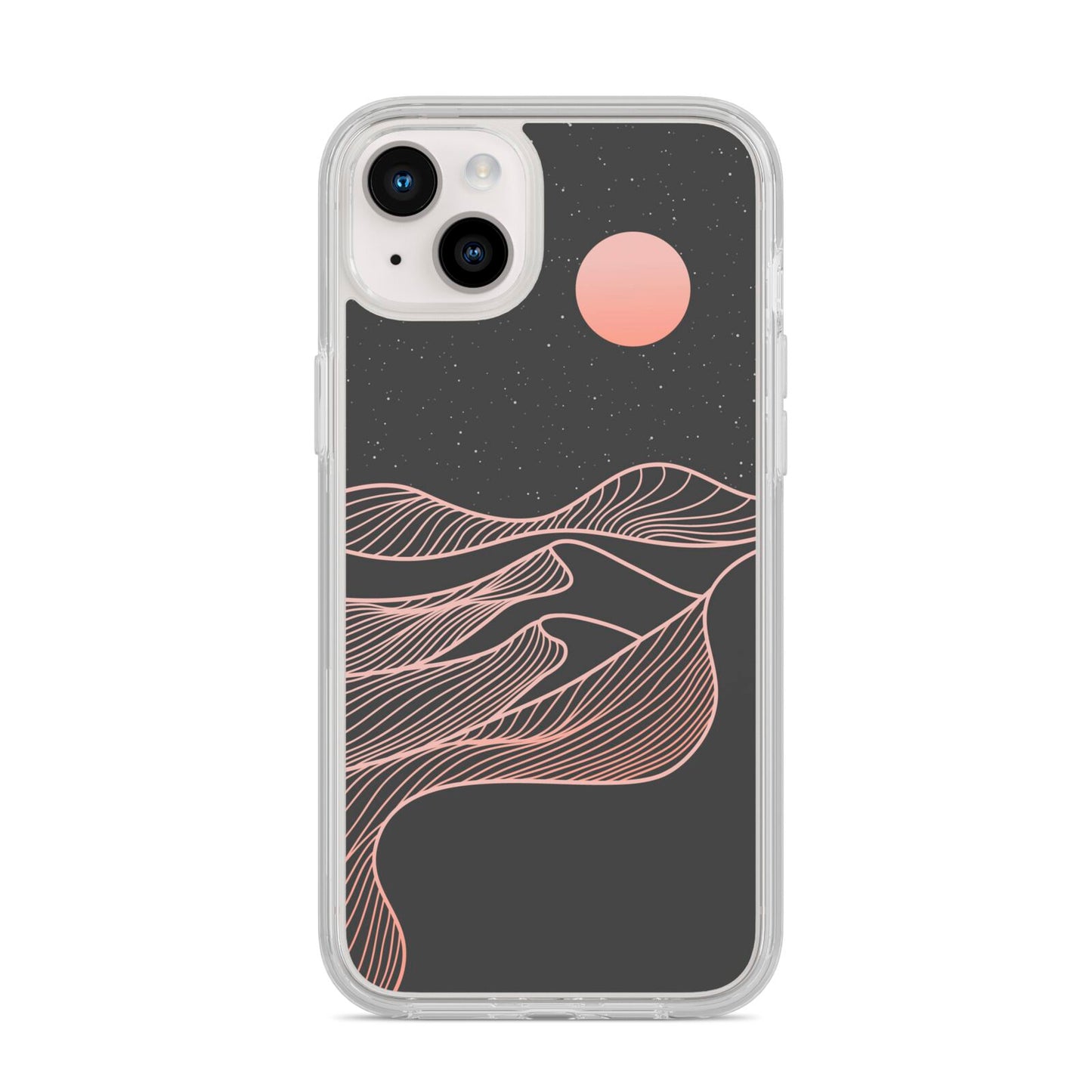 Abstract Sunset iPhone 14 Plus Clear Tough Case Starlight