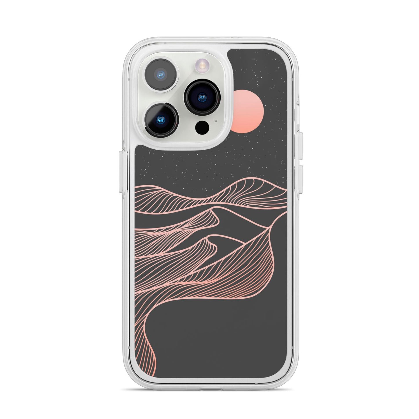 Abstract Sunset iPhone 14 Pro Clear Tough Case Silver