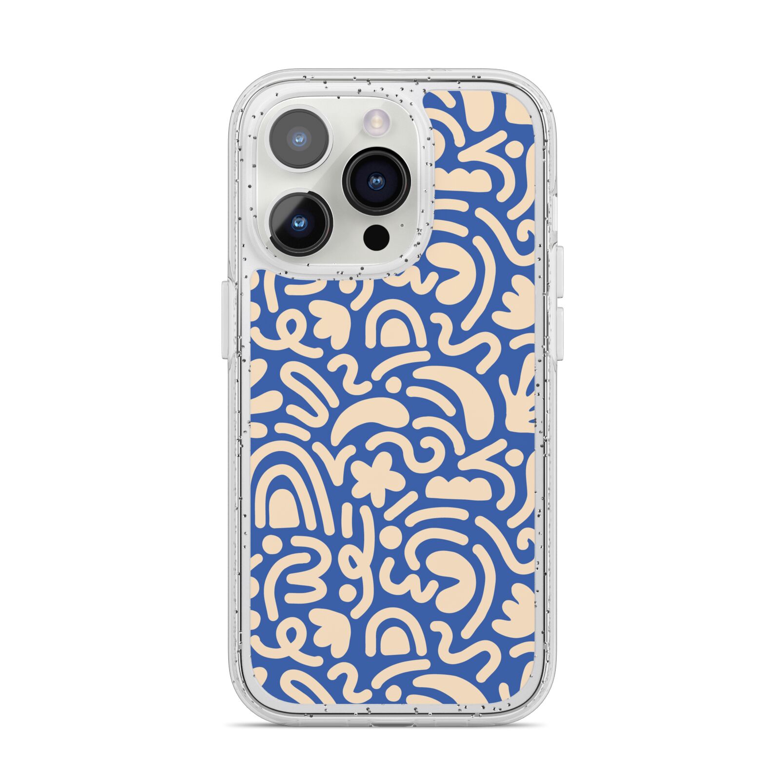 Abstract iPhone 14 Pro Glitter Tough Case Silver