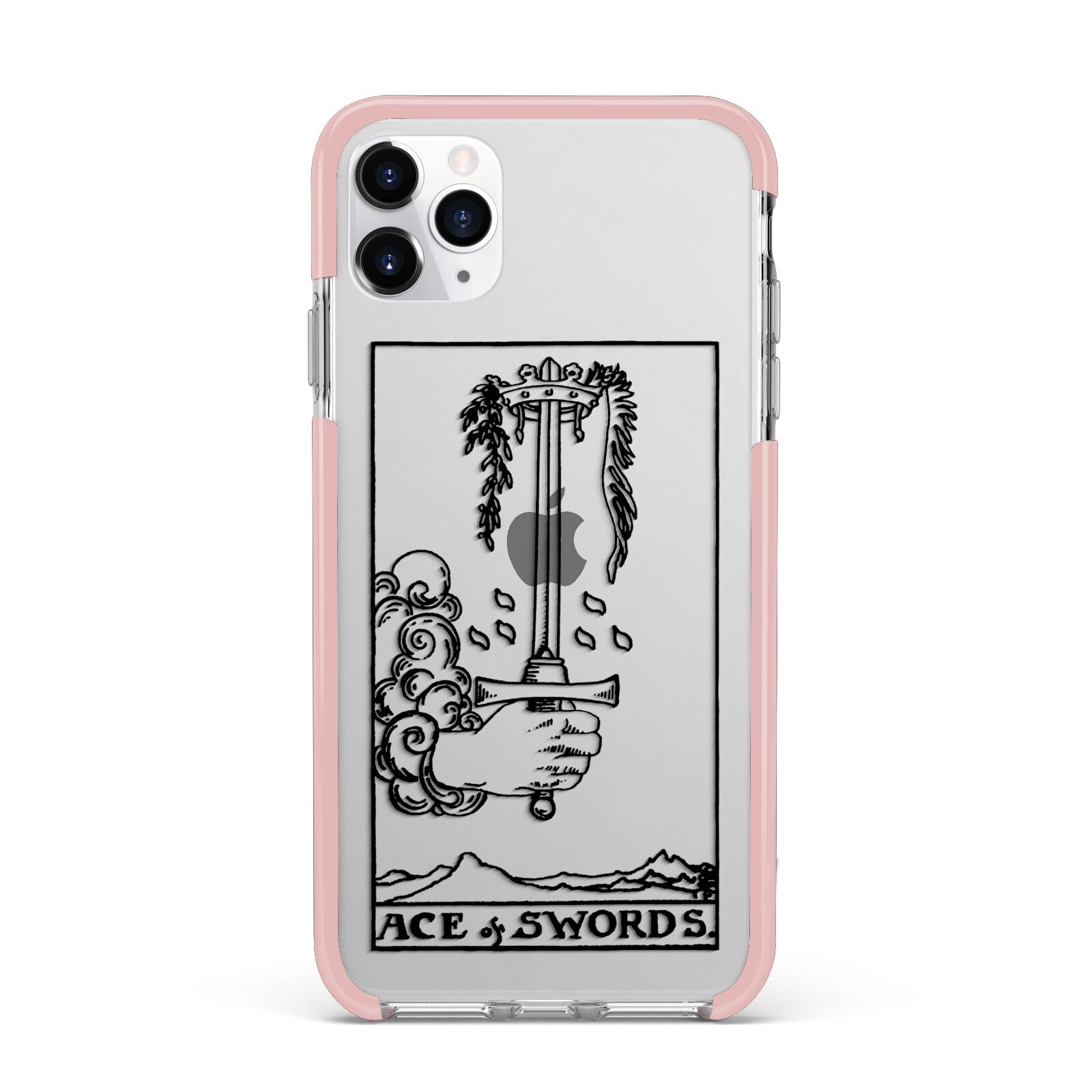 Ace of Swords Monochrome iPhone 11 Pro Max Impact Pink Edge Case