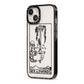 Ace of Swords Monochrome iPhone 13 Black Impact Case Side Angle on Silver phone